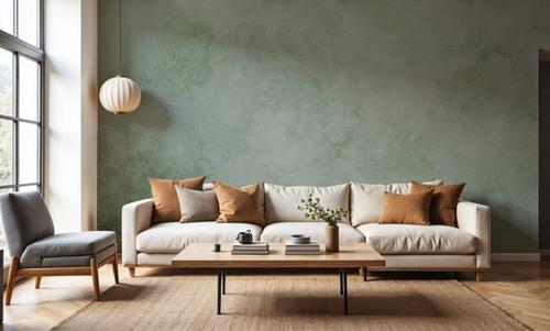 Subtle Plaster Wall, Light Green