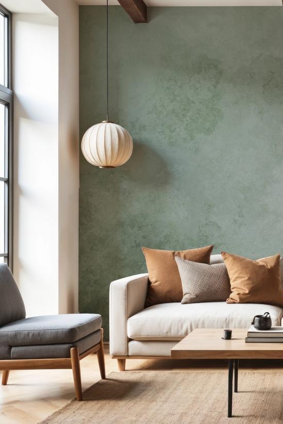 Subtle Plaster Wall, Light Green