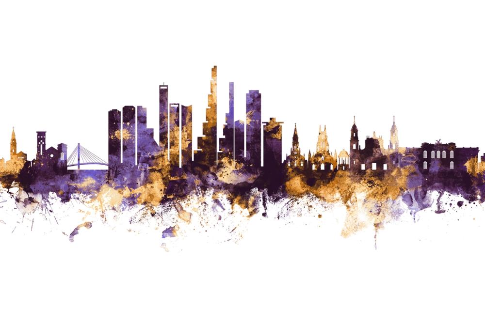 Bogotá Colombia Skyline Purple & Gold