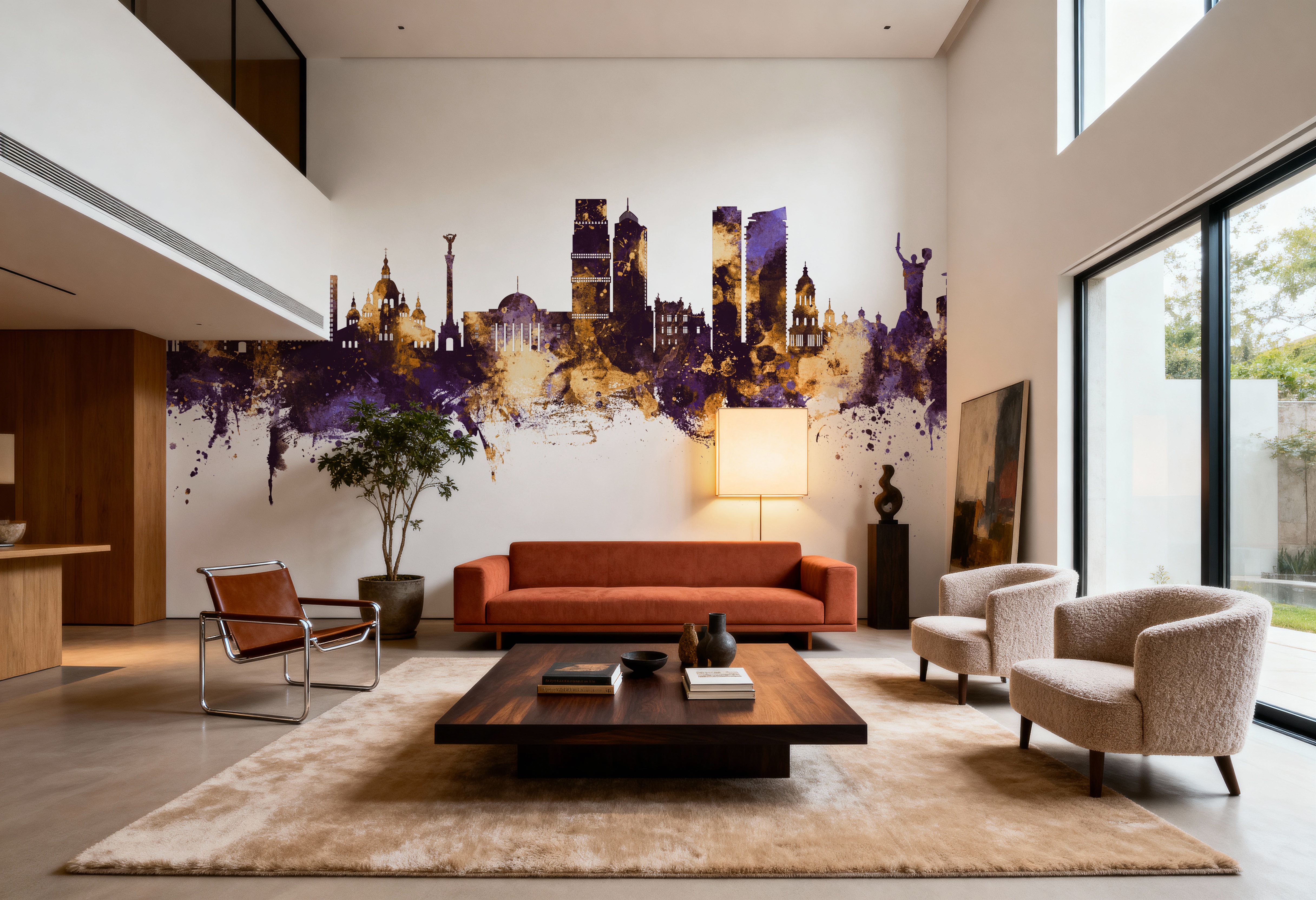 Kyiv Ukraine Skyline Purple & Gold