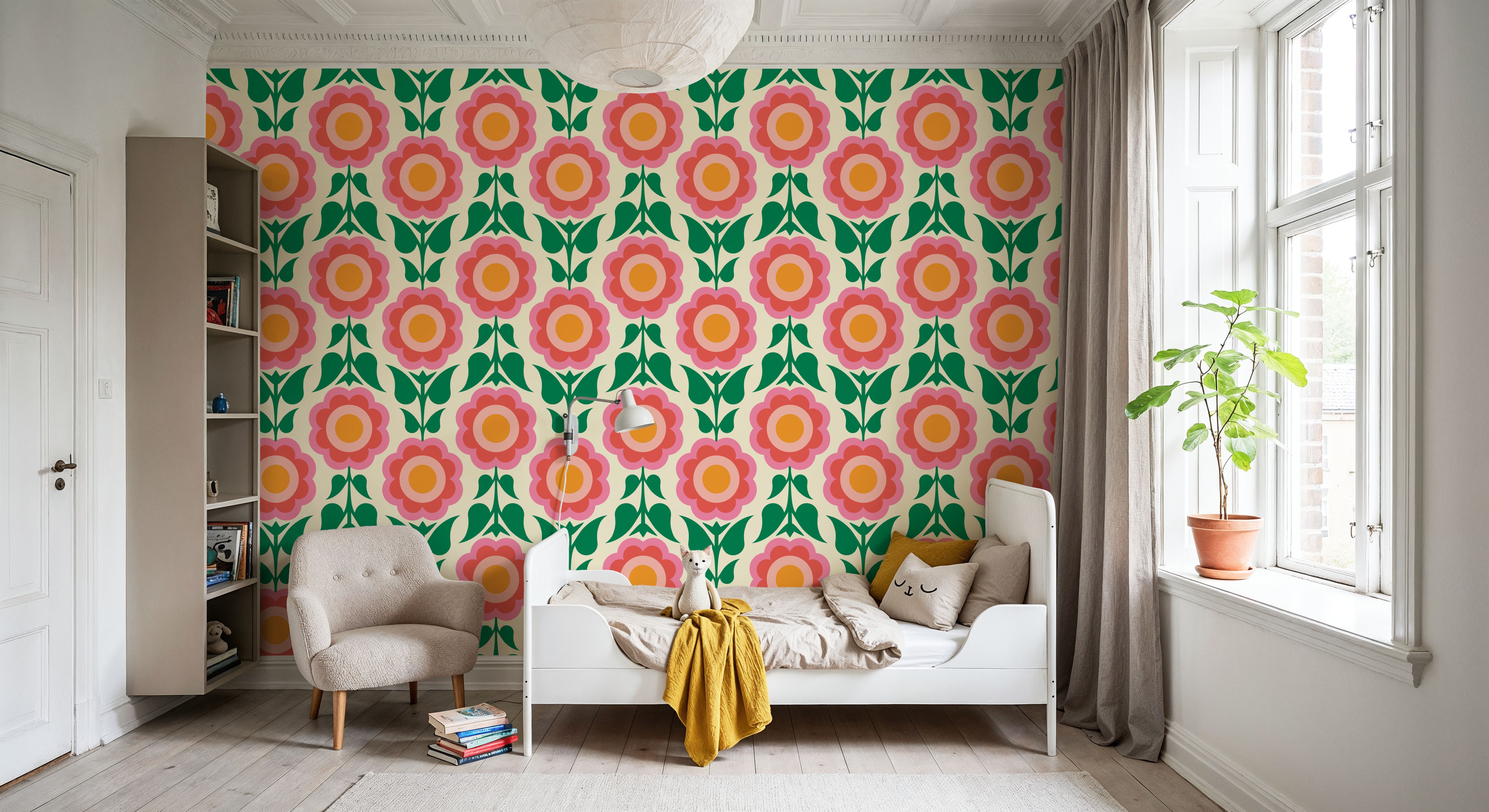 Retro Bold Blooms, Pink