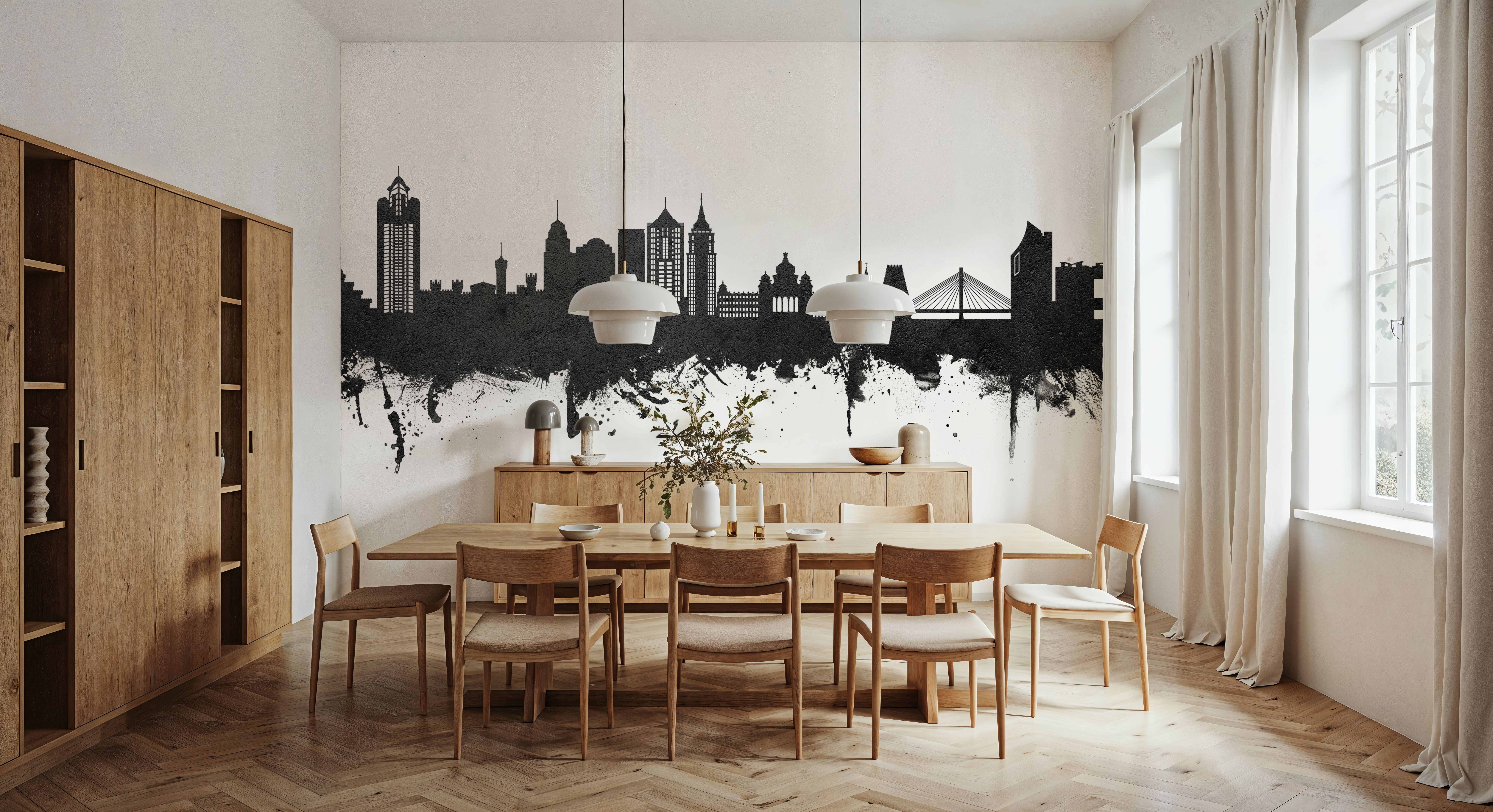 Bengaluru India Skyline Black & White