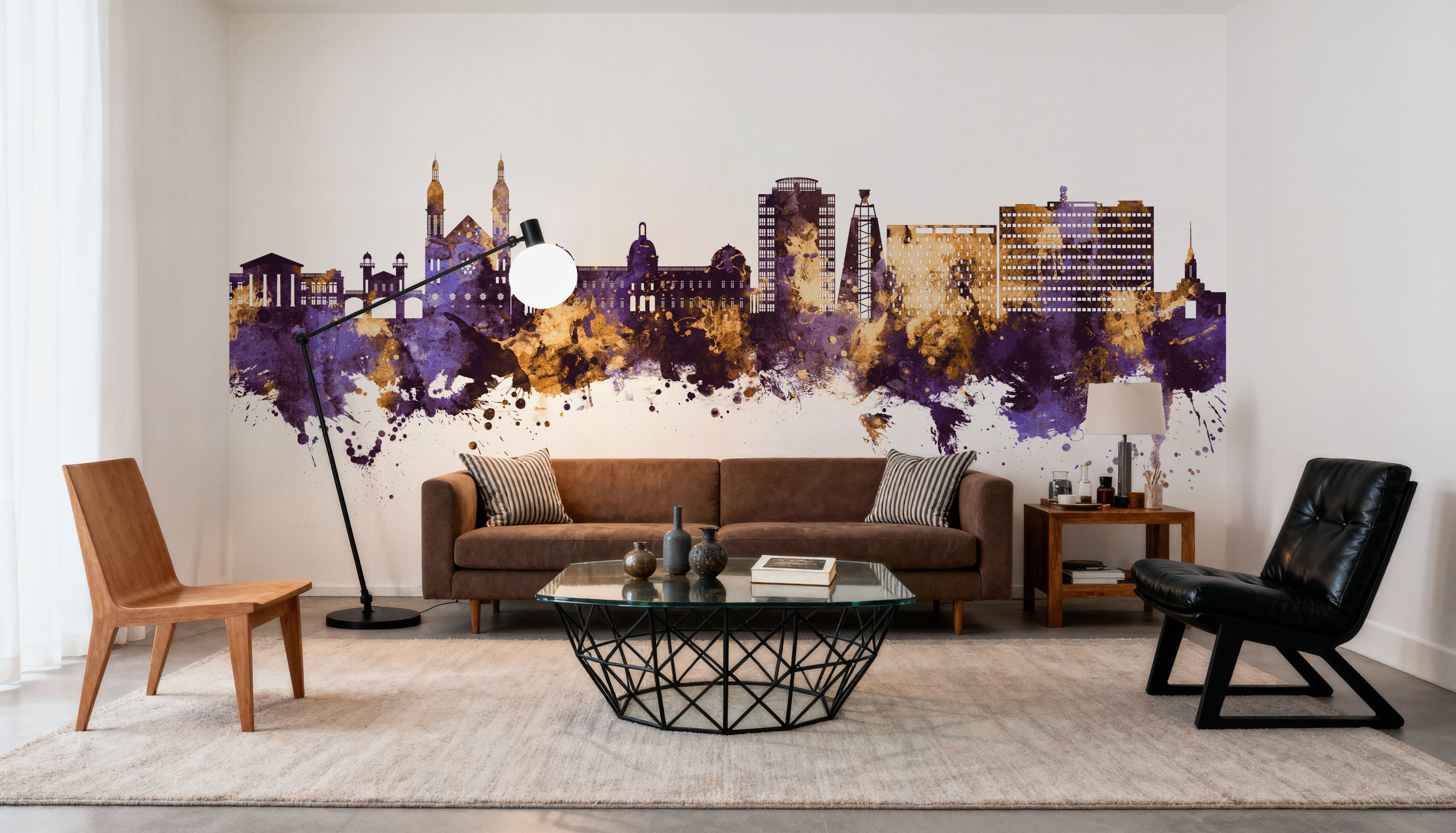 Port-au-Prince Haiti Skyline Purple & Gold, Wallpaper