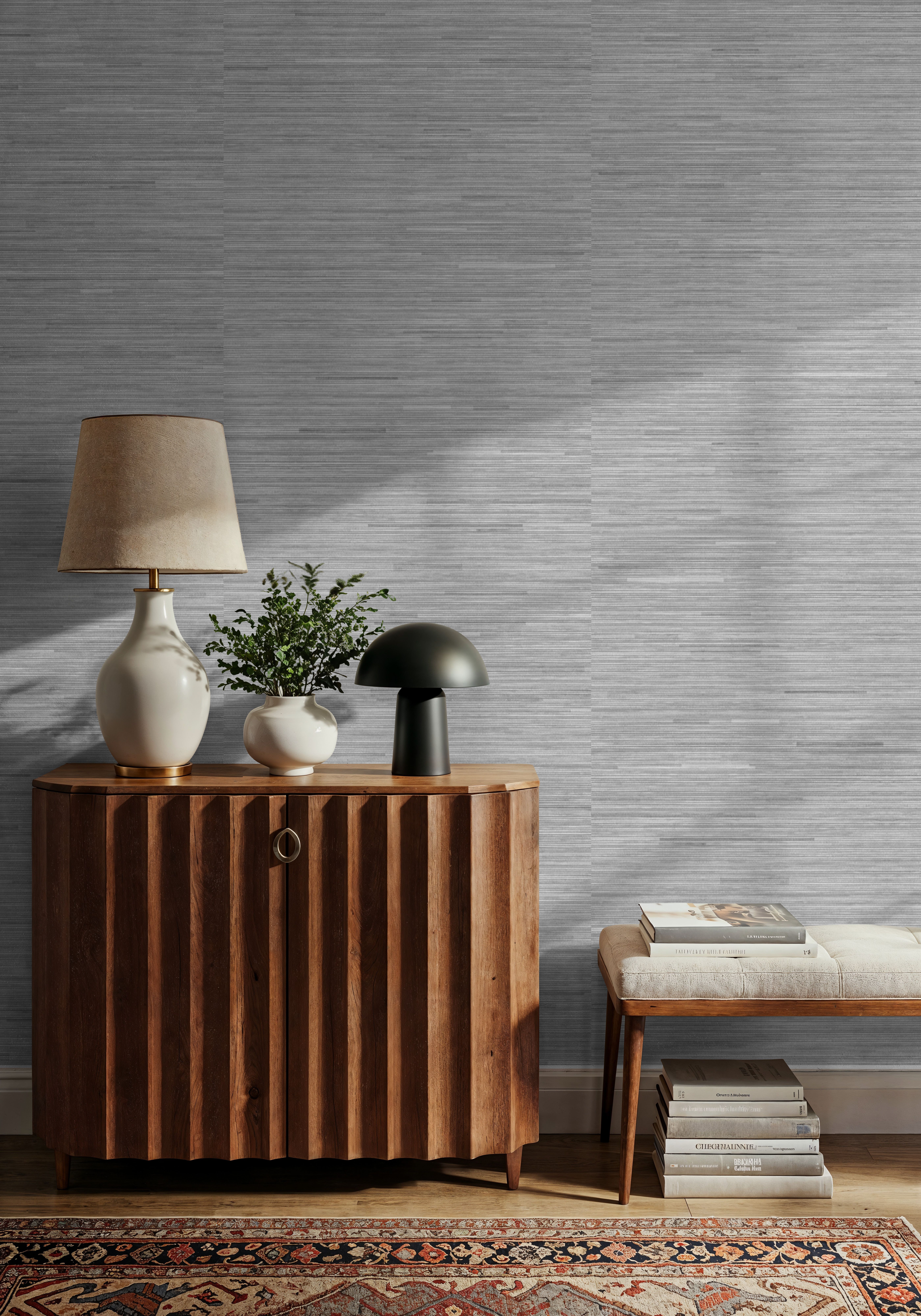 Faux Grasscloth with Visible Seams, Cloud