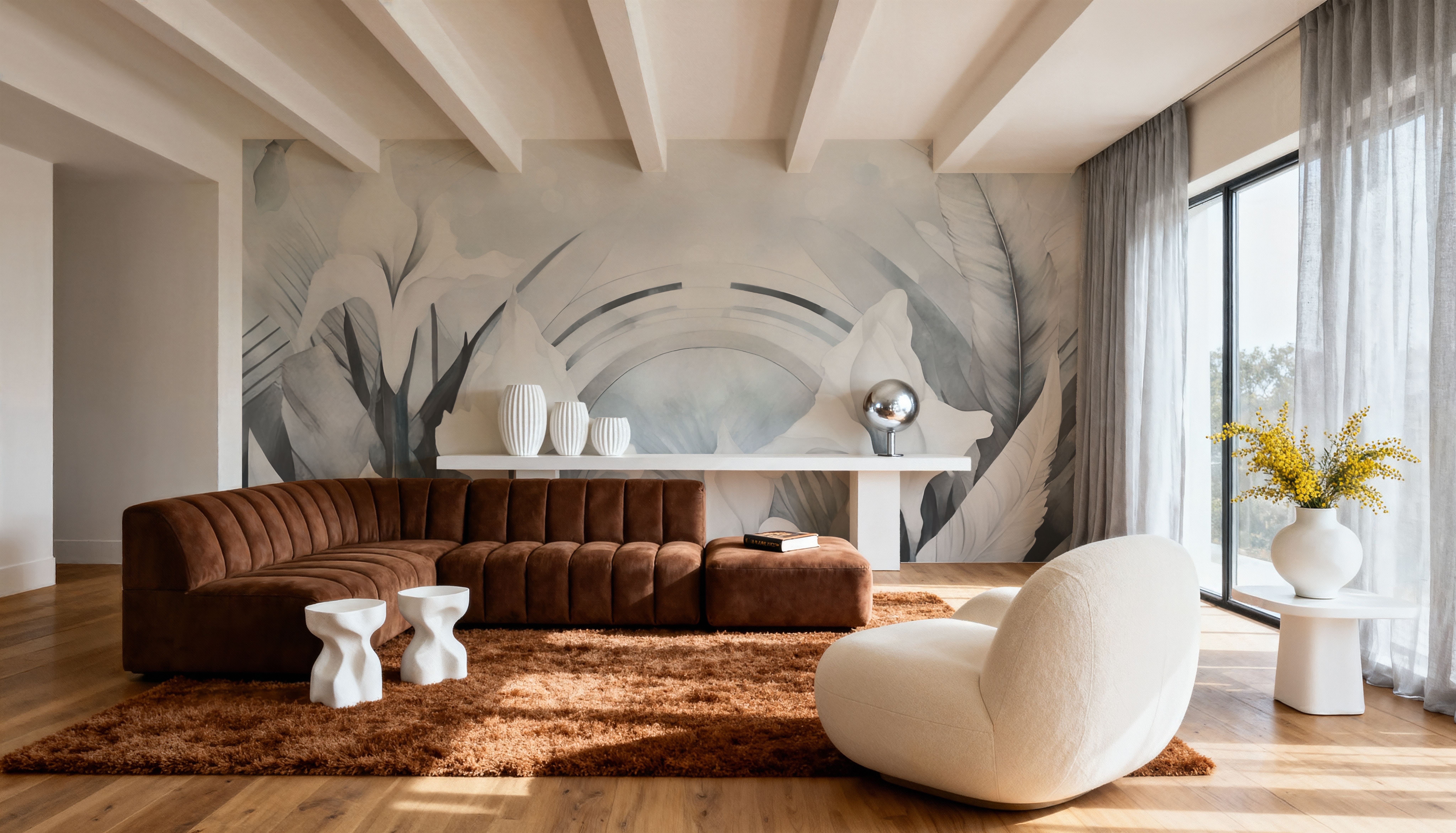 Irises and Feathers Blue