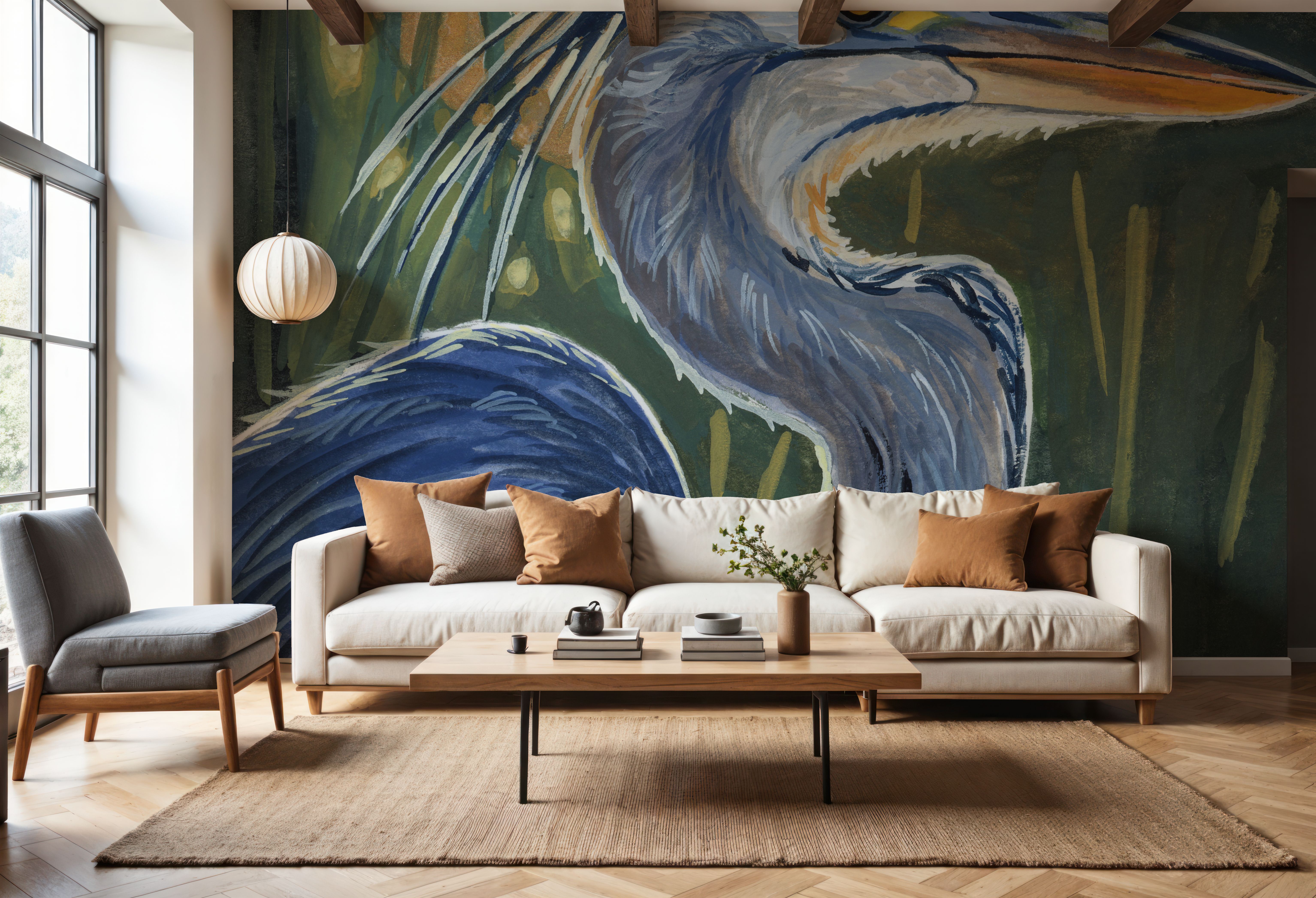 Blue Heron Backlit in Morning