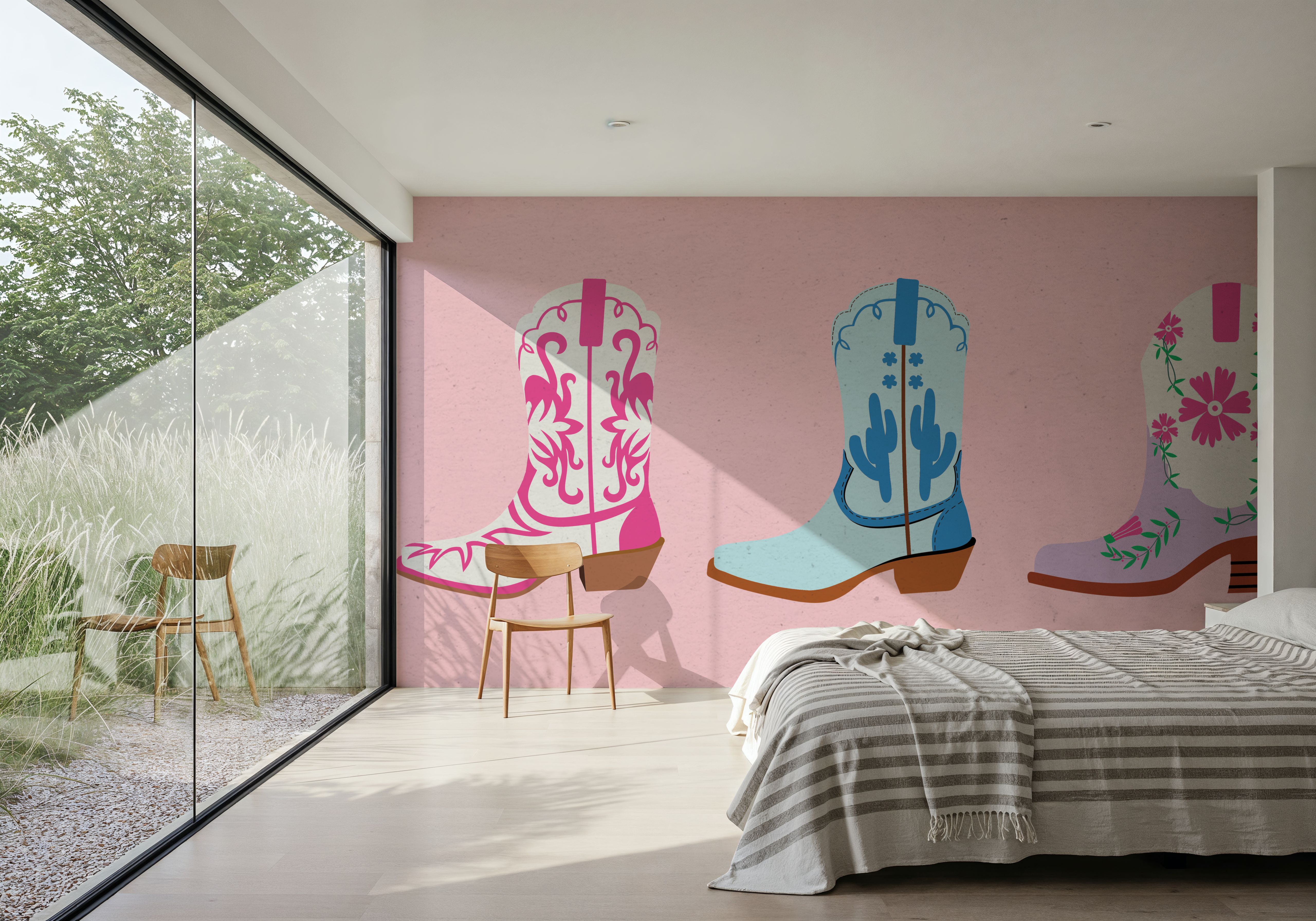 Cowgirly VI Pastel, Wallpaper