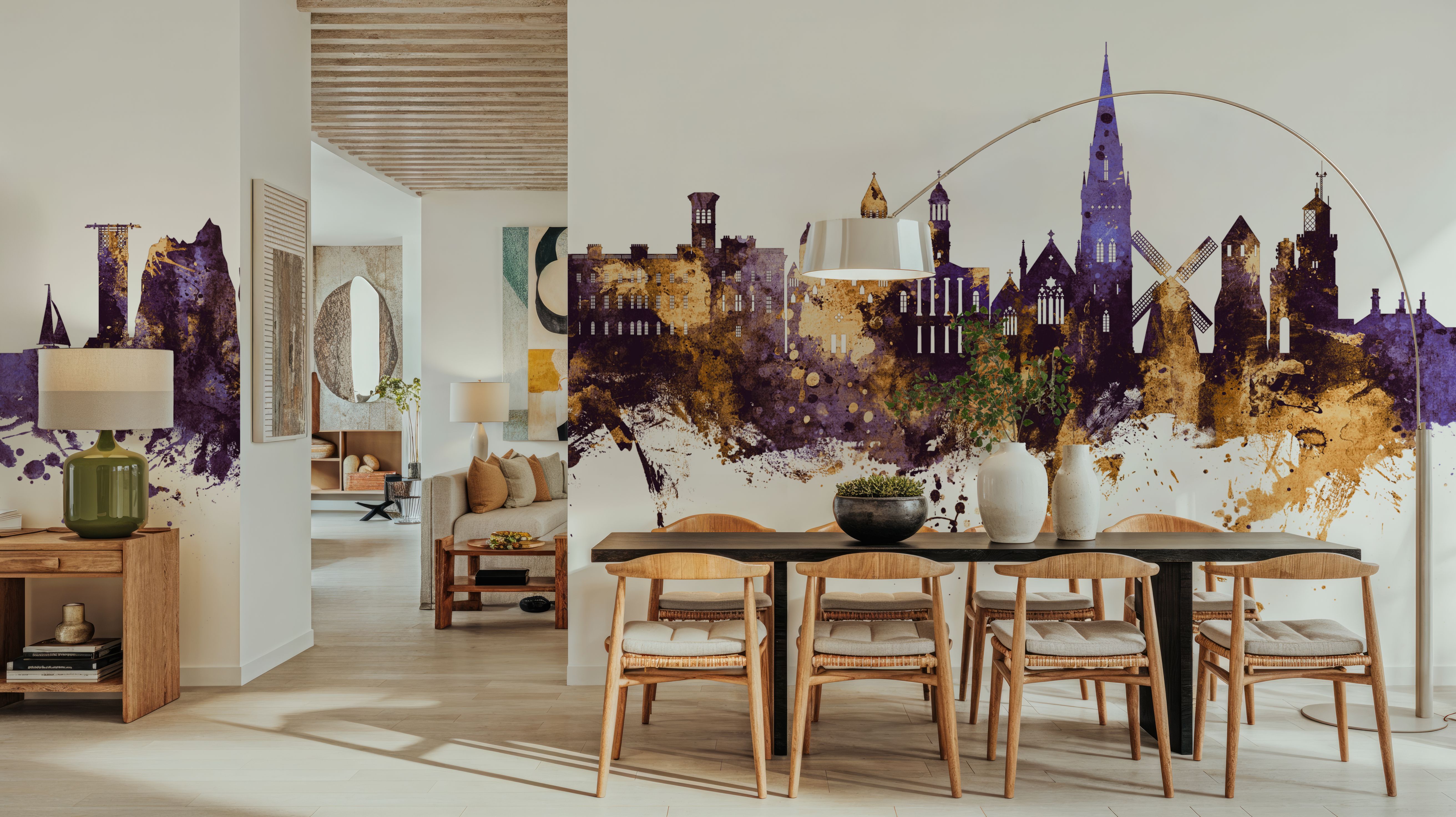 Isle of Wight England Skyline Purple & Gold