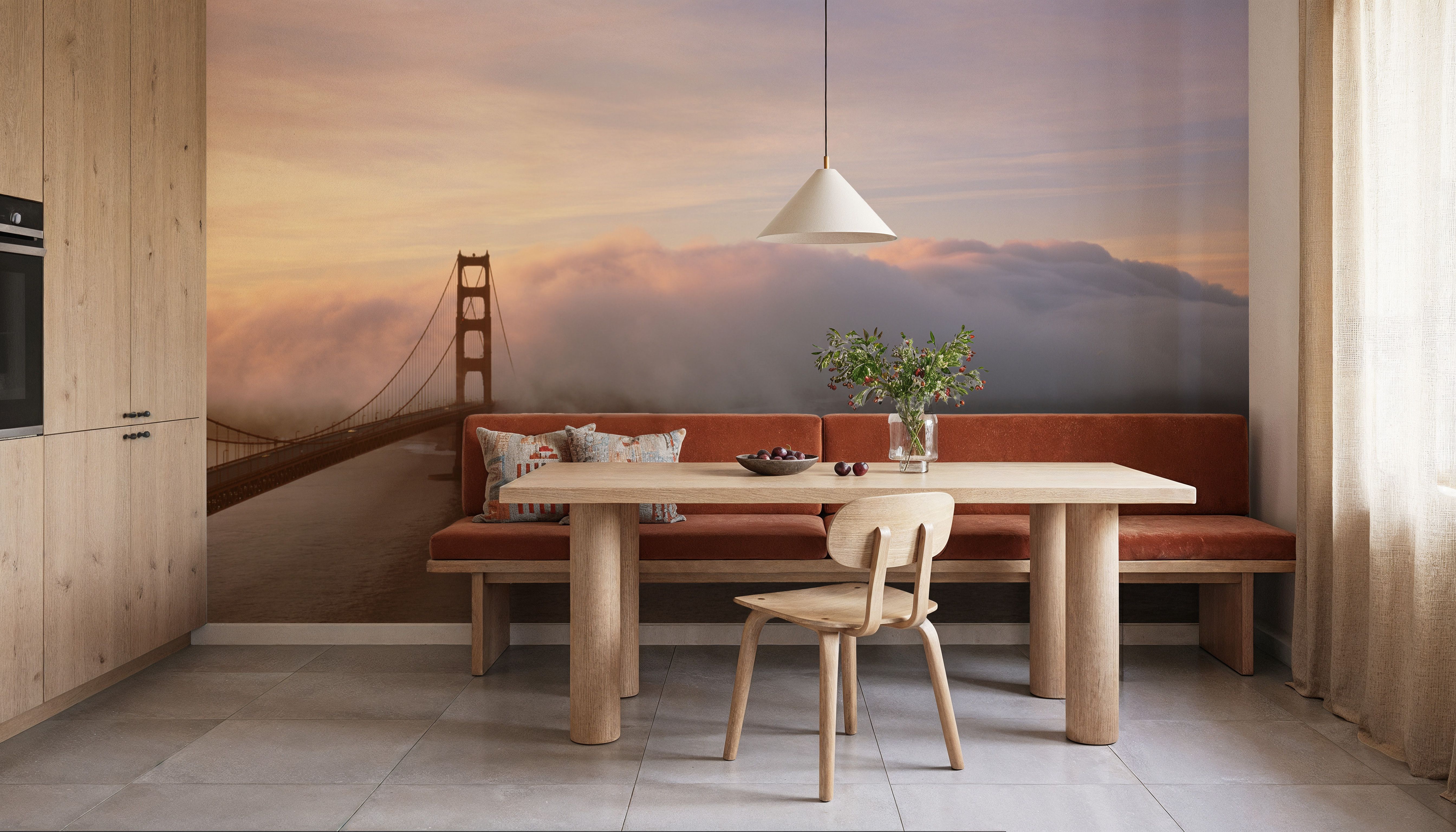 Misty Bridge Sunrise, Wallpaper