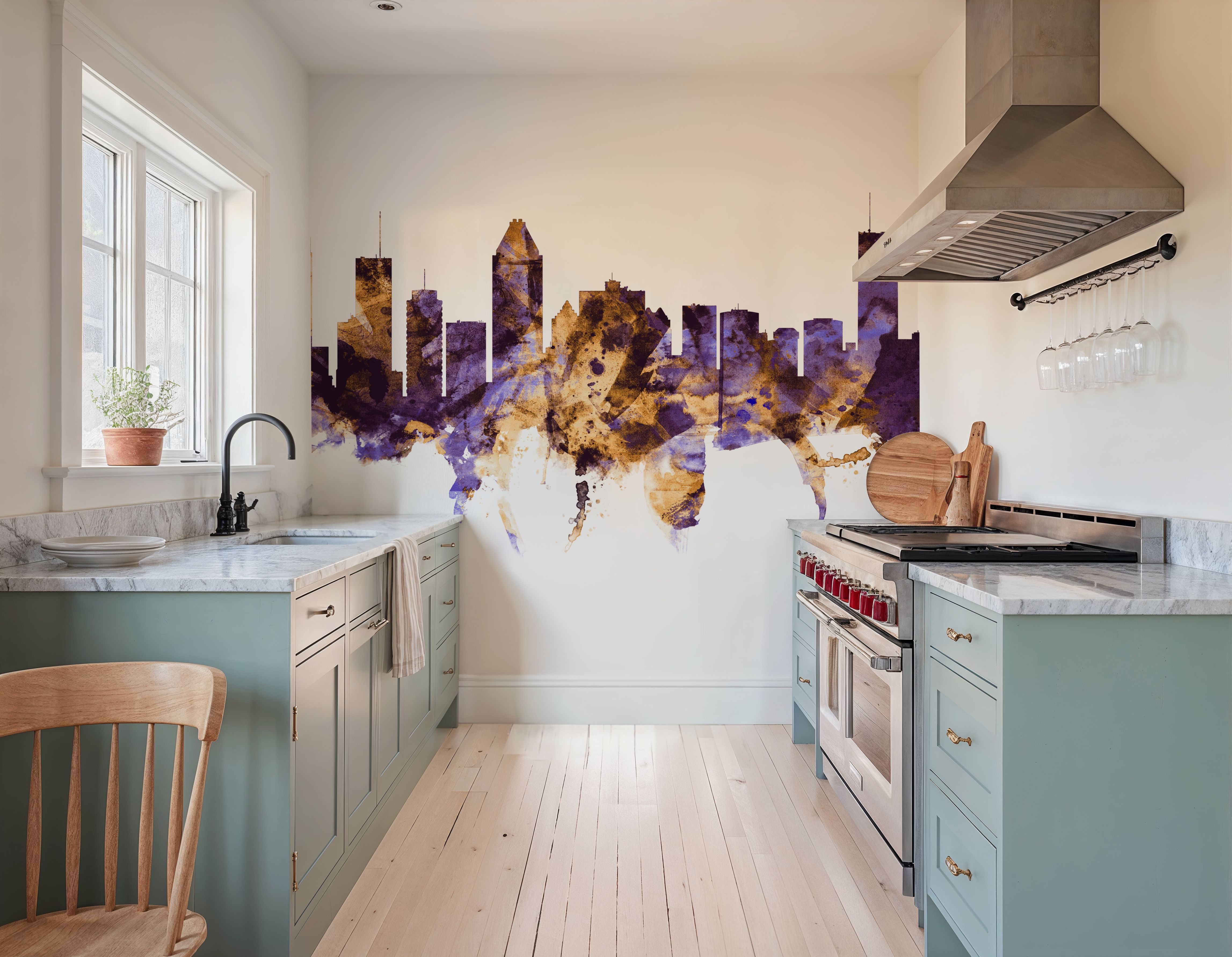 Montreal Canada Skyline Purple & Gold