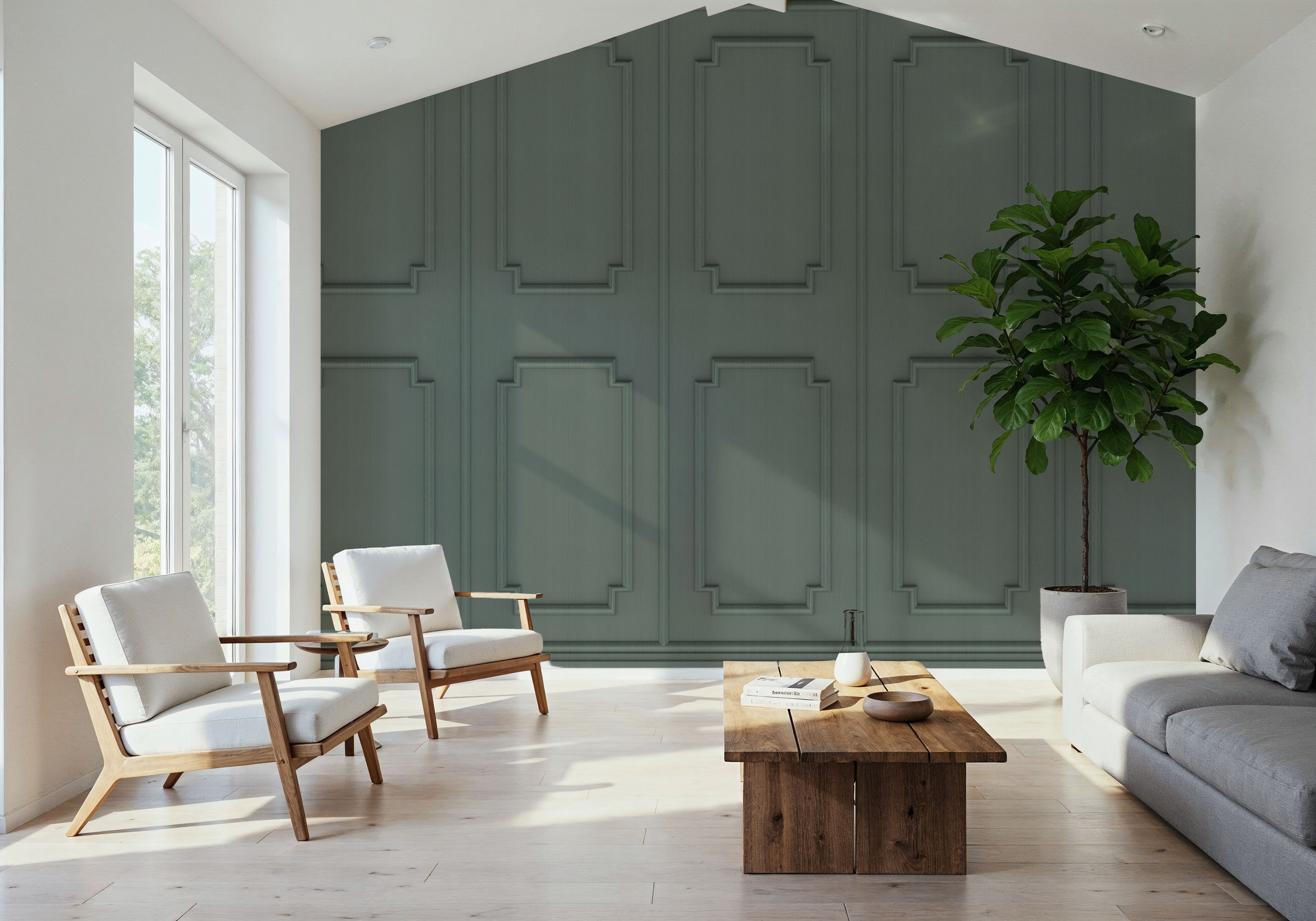 Faux Wall Panel Moulding, Sage