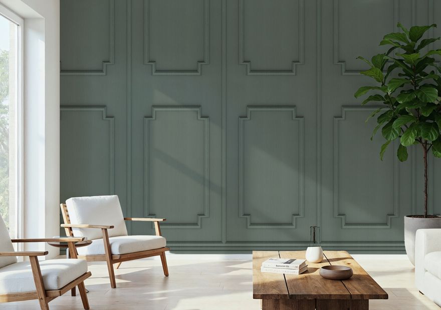 Faux Wall Panel Moulding, Sage