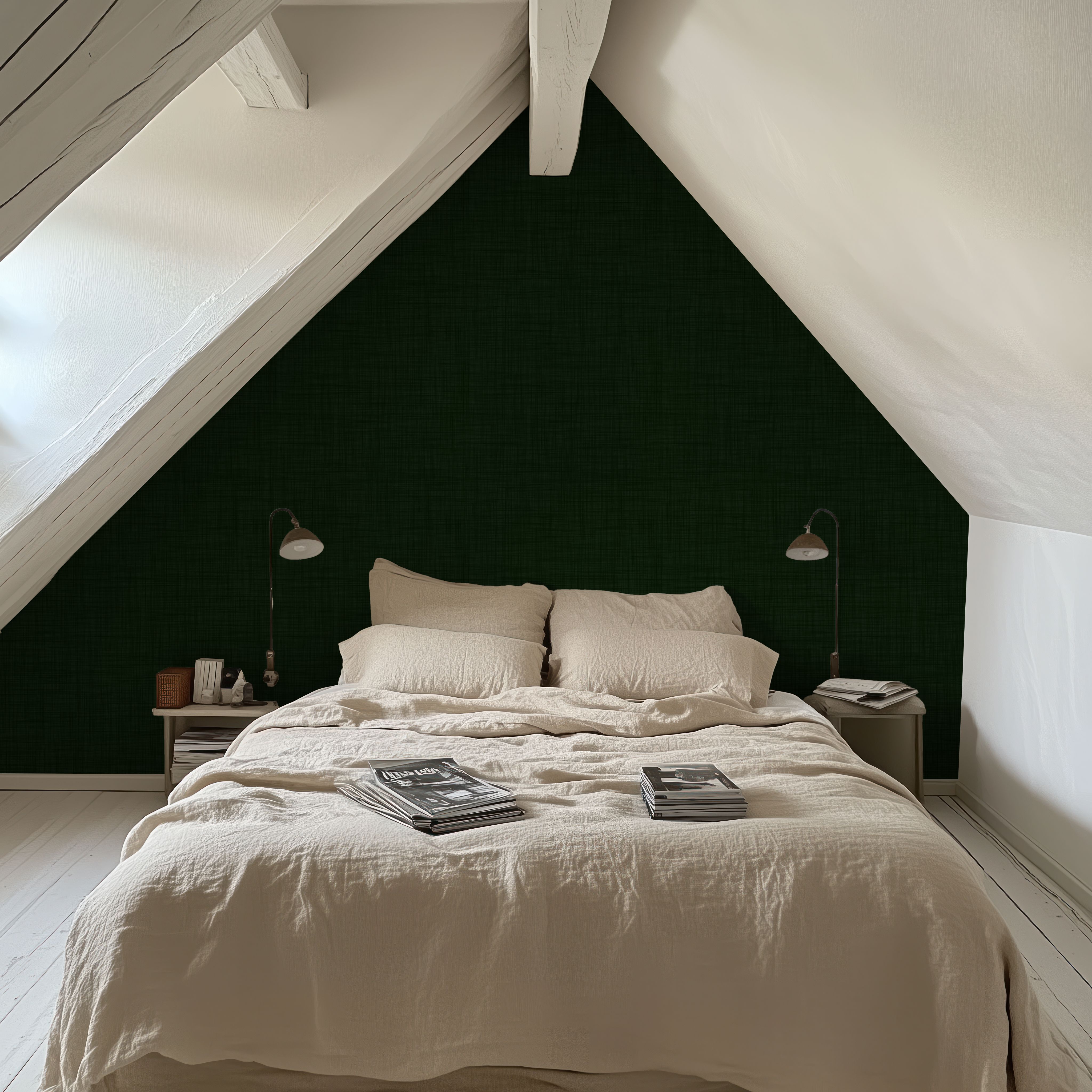 Mottled Linen Effect, Forest Green