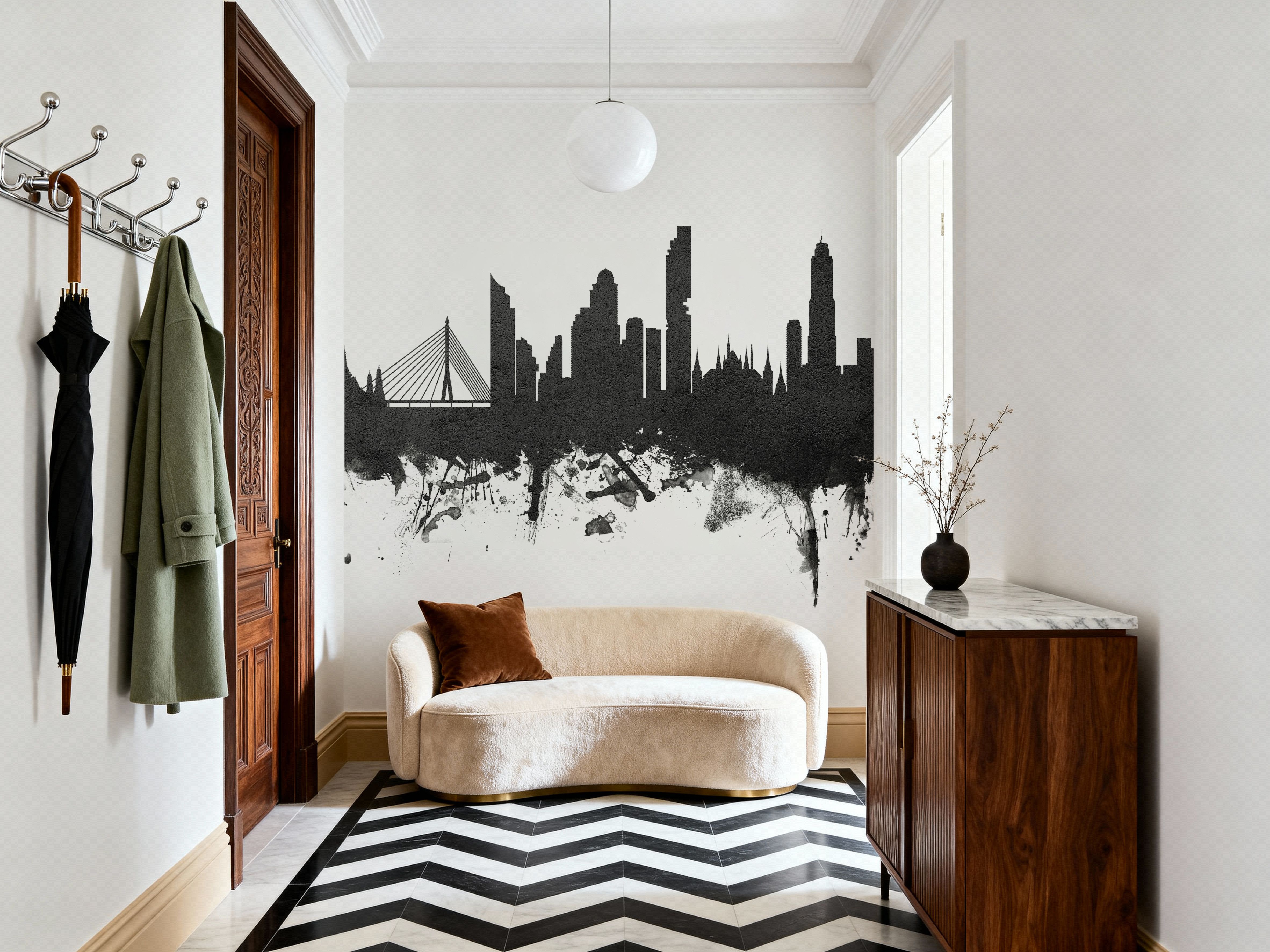 Bangkok Thailand Skyline Black & White