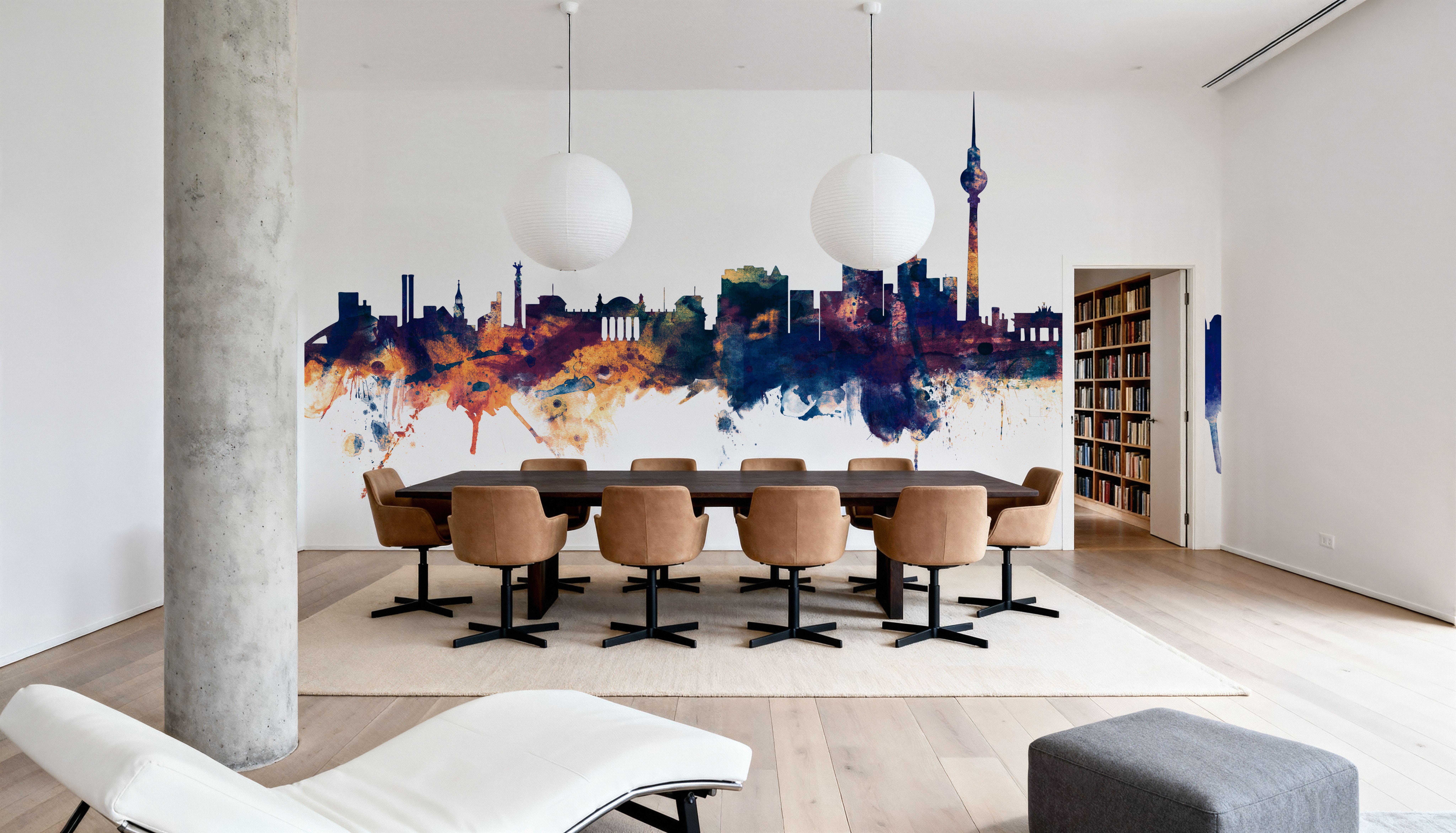 Berlin Skyline Blue & Bronze