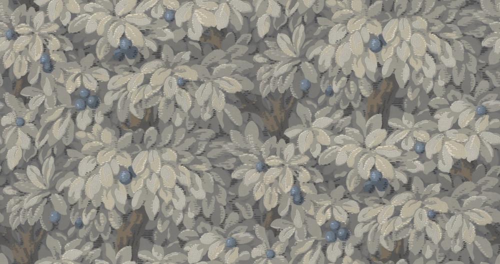 Fruit Tree Bower, Blue on Mauve