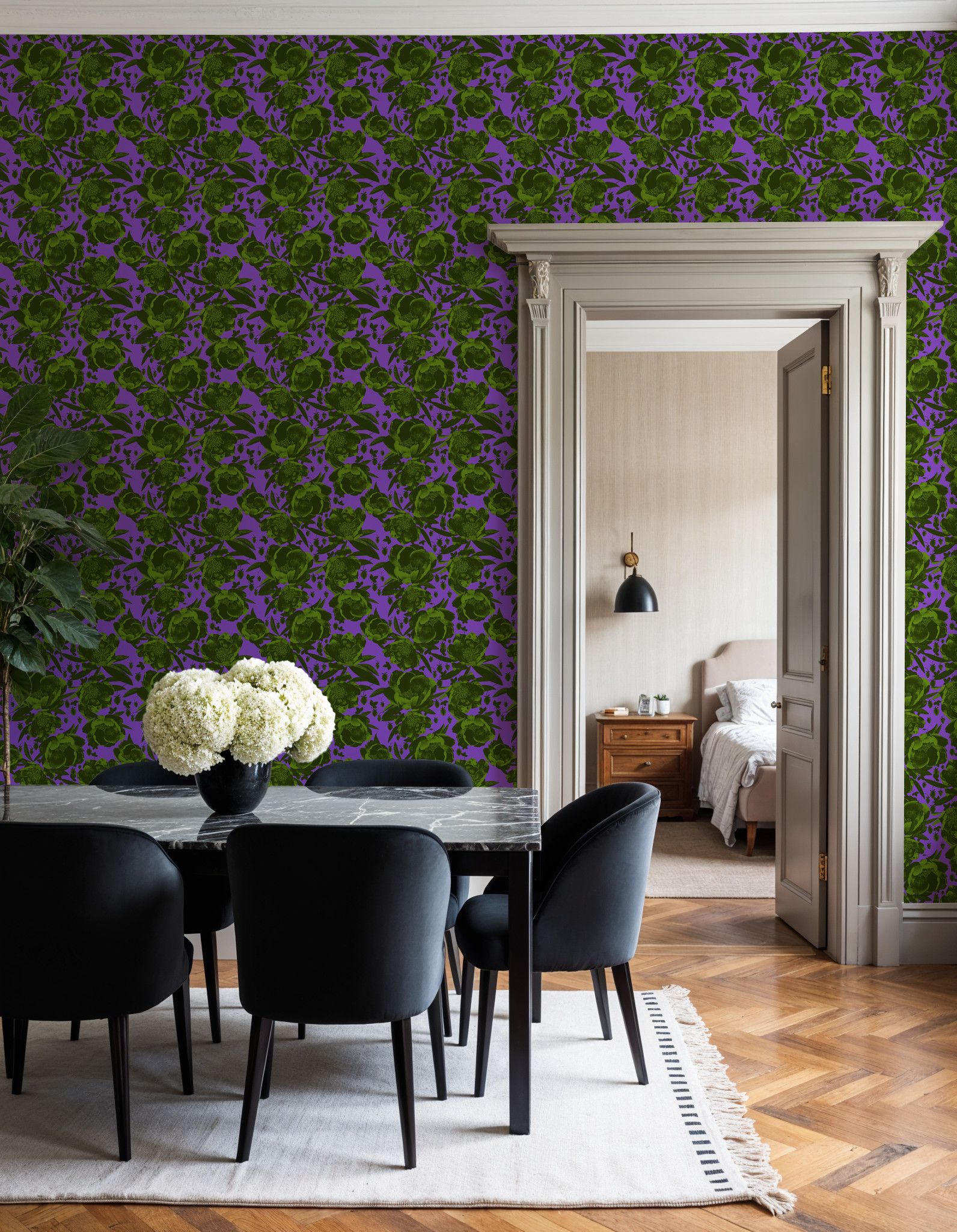 Pop Peonies, Green & Purple