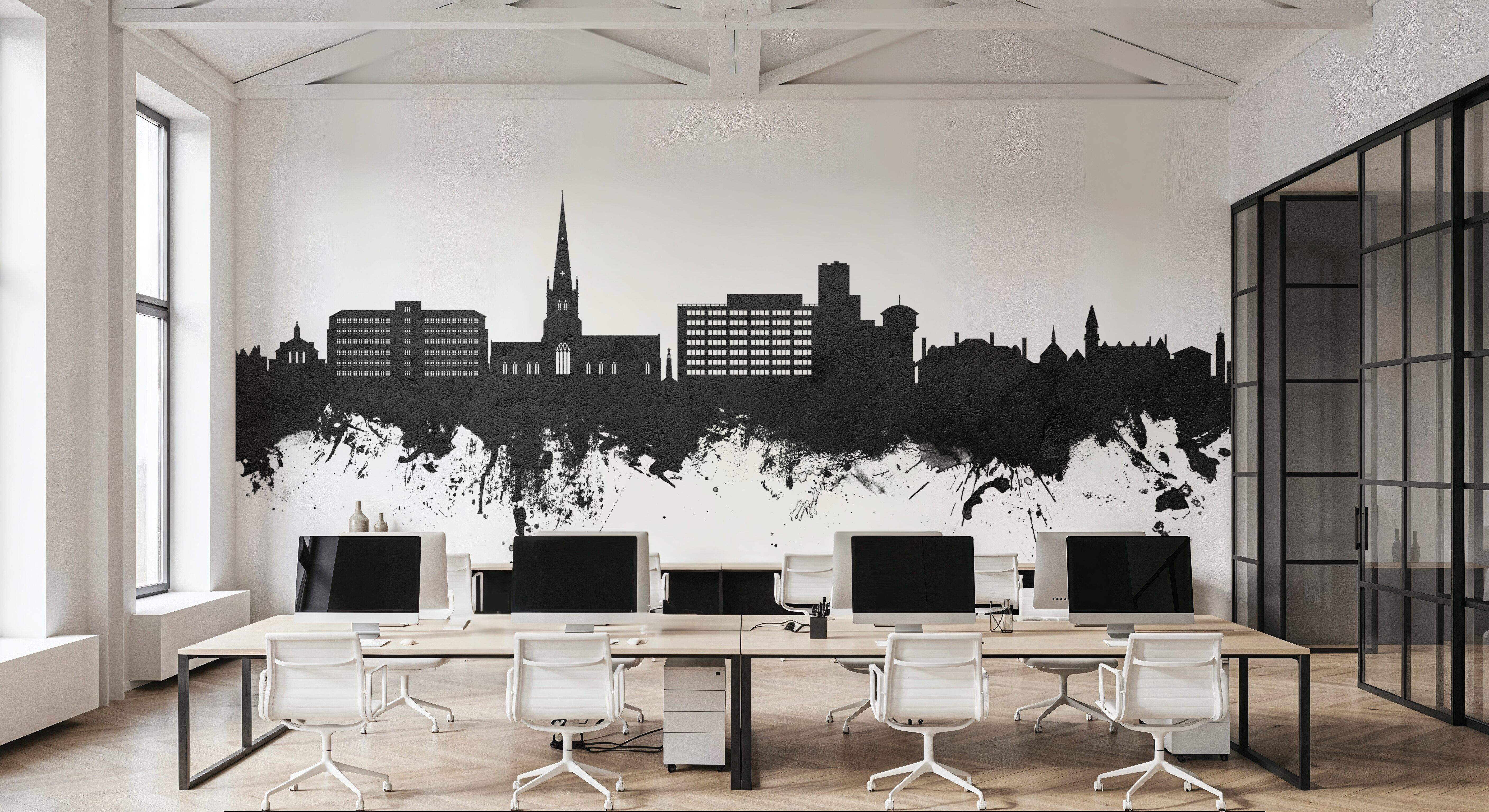 Solihull England Skyline Black & White