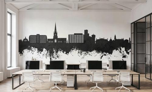 Solihull England Skyline Black & White