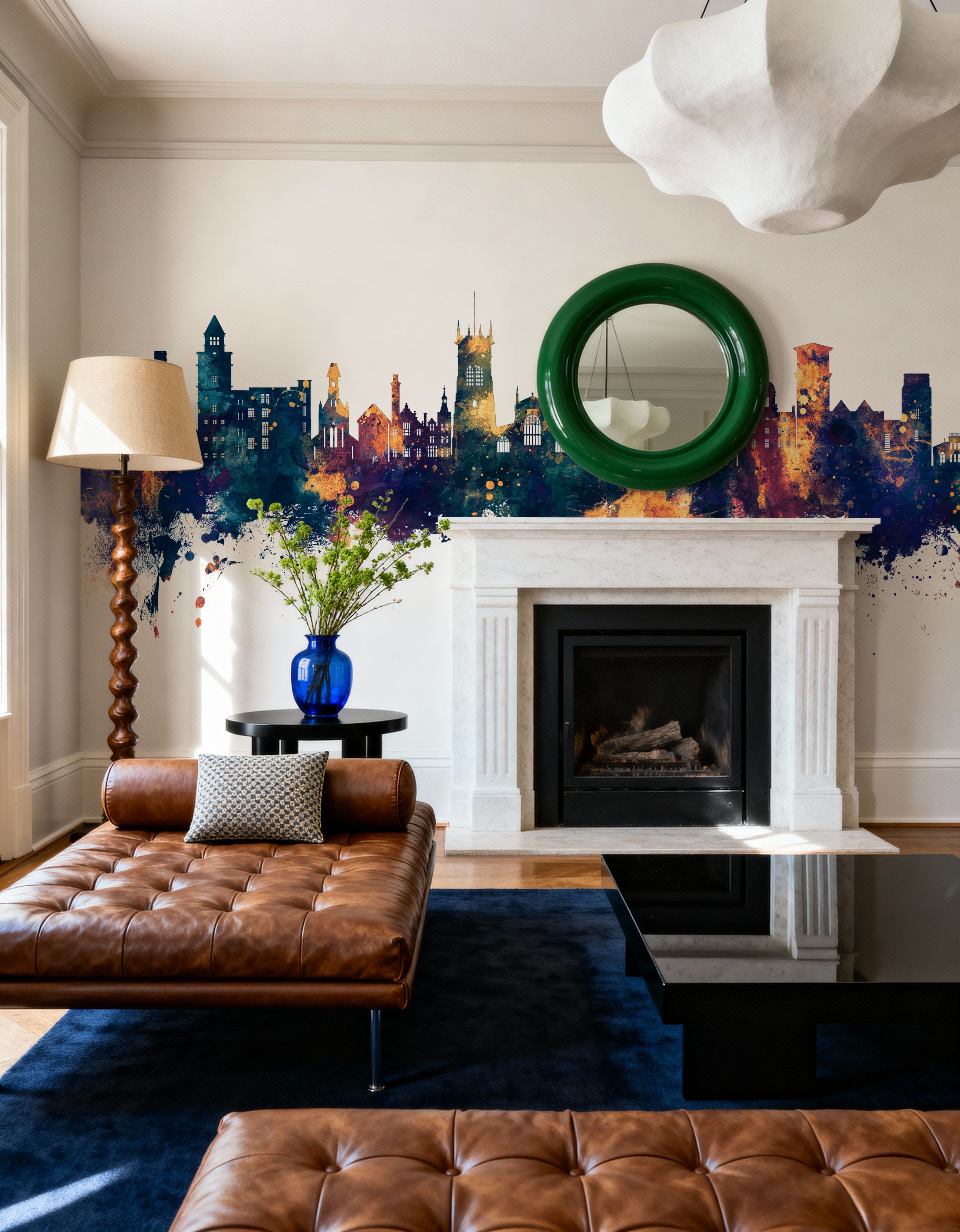 Wigan England Skyline Blue & Bronze