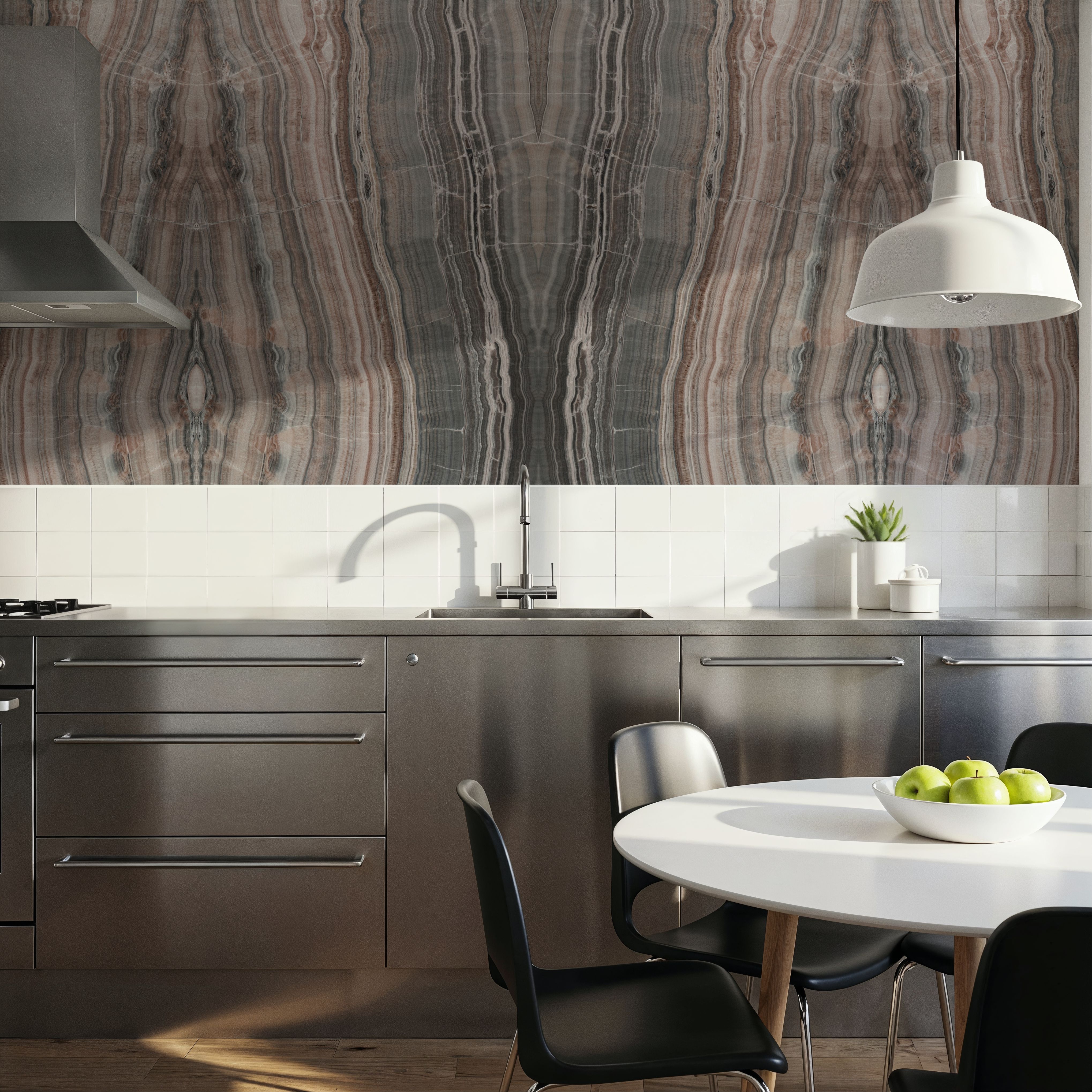 Onyx Mirage Bookmatched, Dusty Terracotta