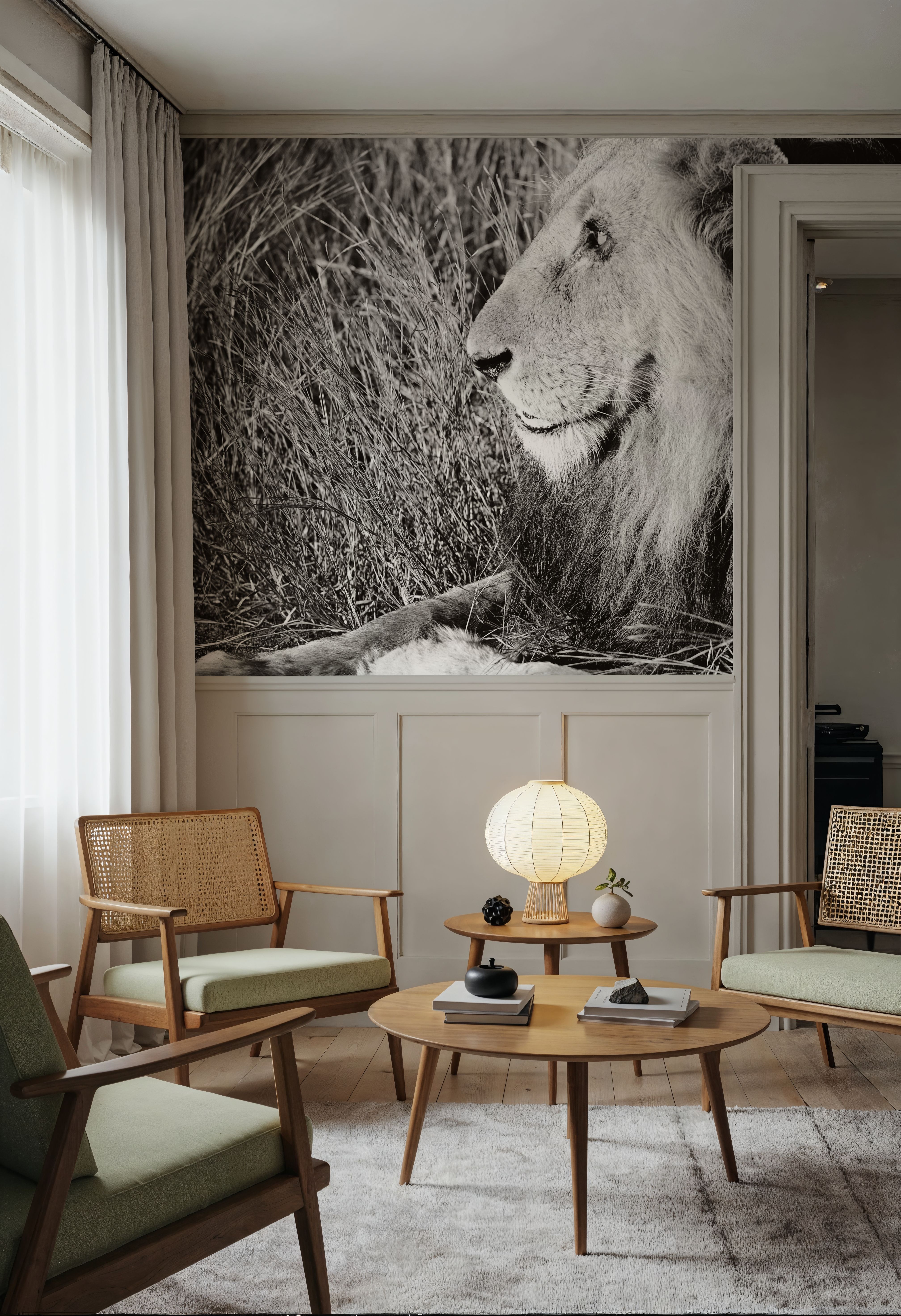 Golden Old Lion Square BW