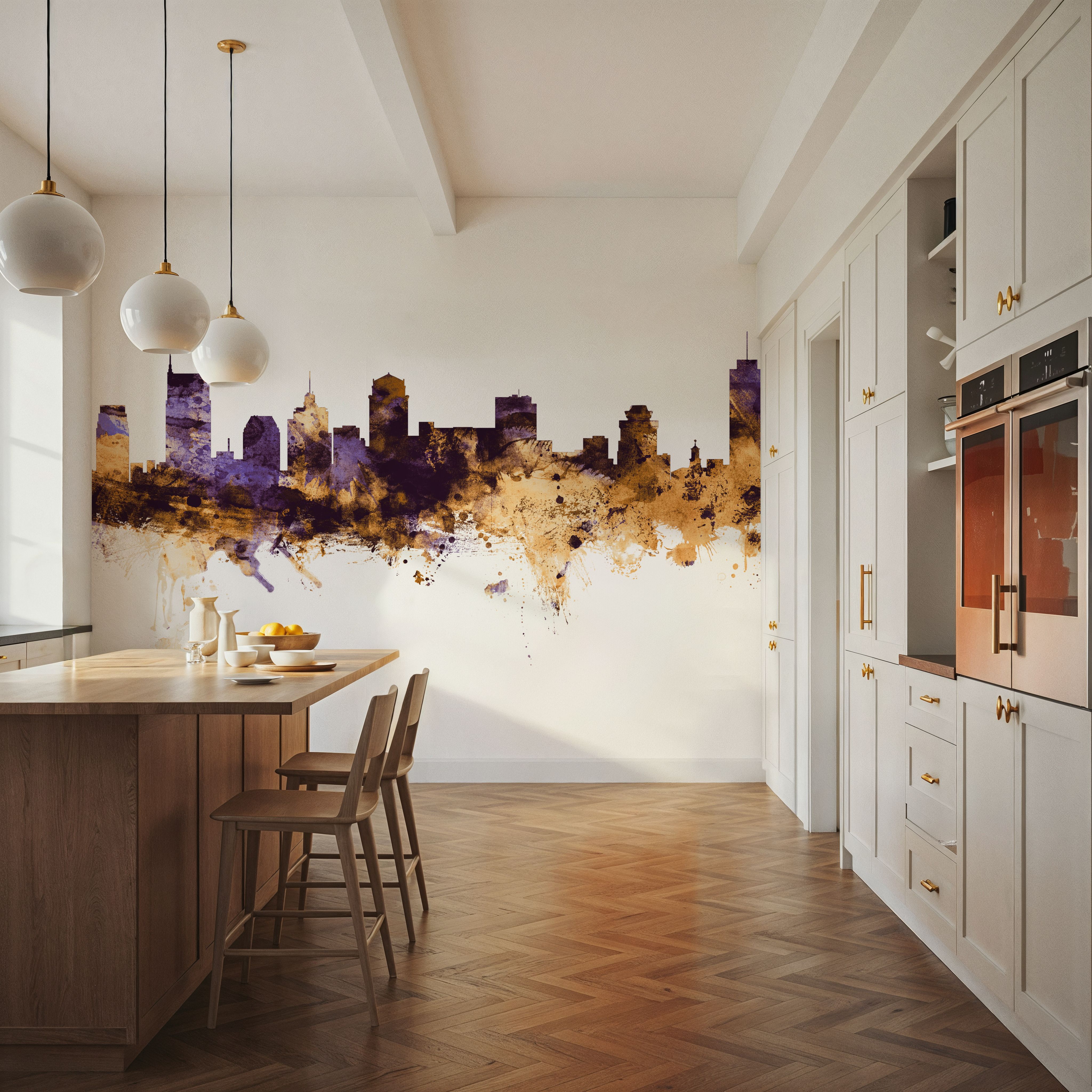 Nashville Tennessee Skyline Purple & Gold