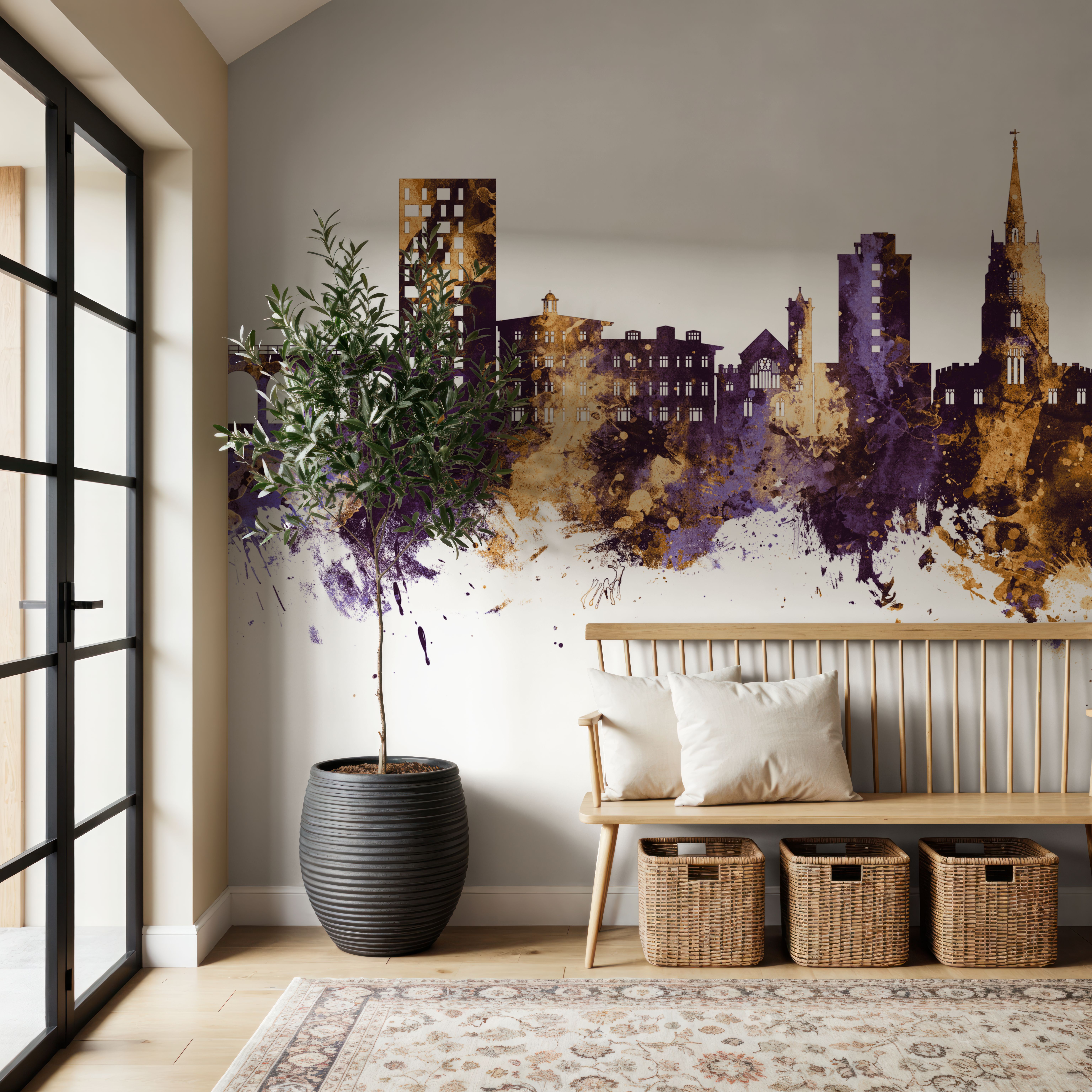 Chelmsford England Skyline Purple & Gold
