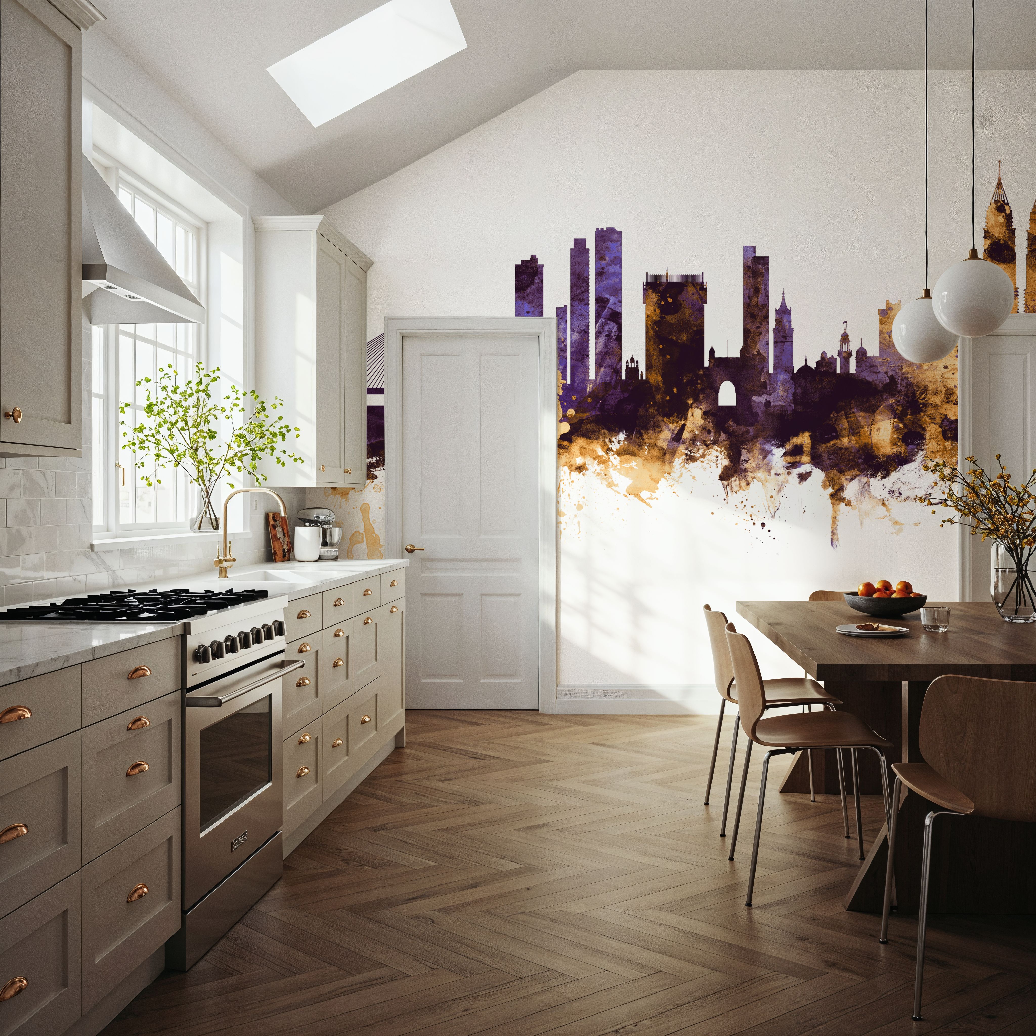 Mumbai Skyline India Bombay Purple & Gold