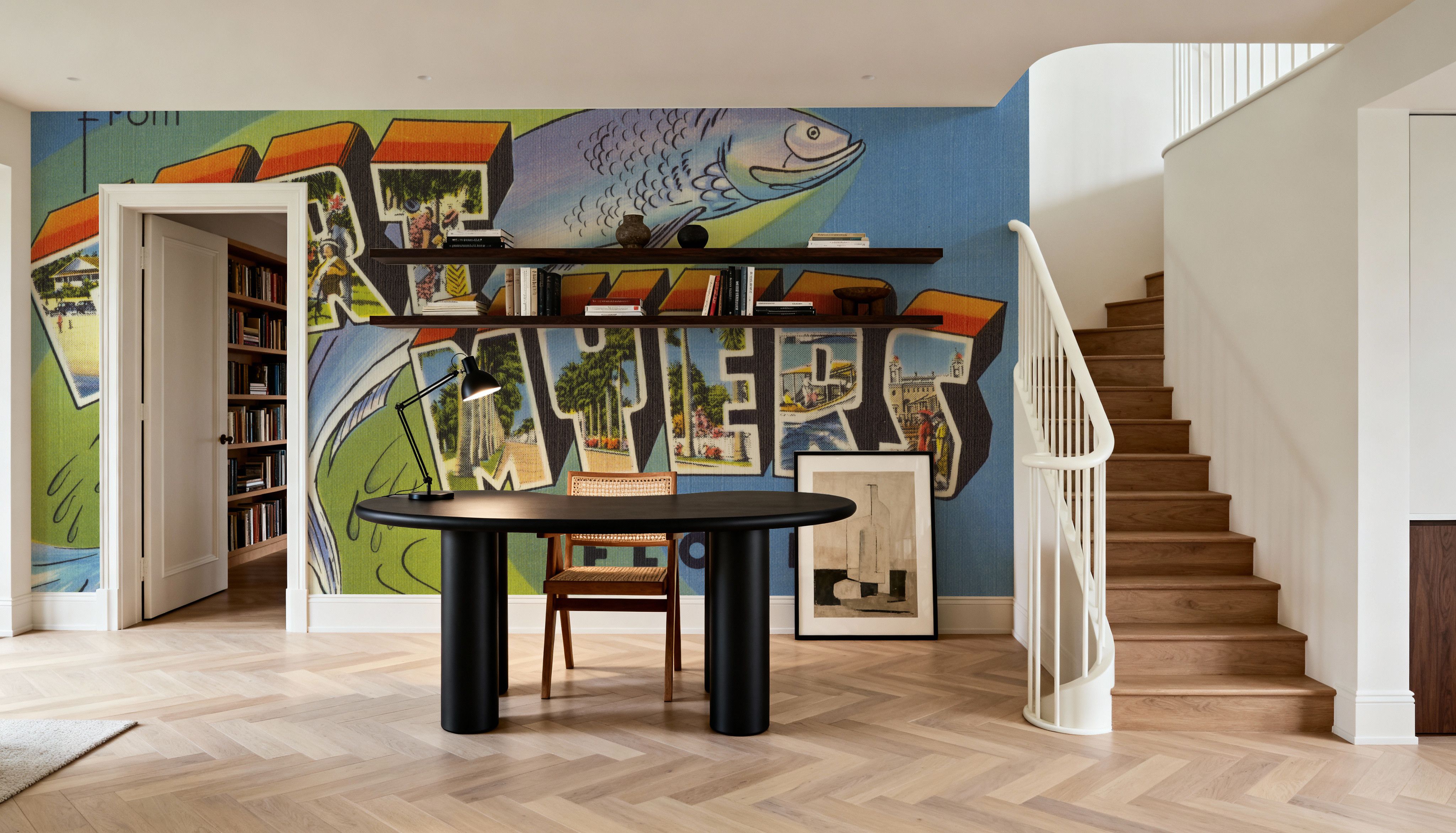 Greetings from Fort Myers - Screenprint Postcard, Wallpaper