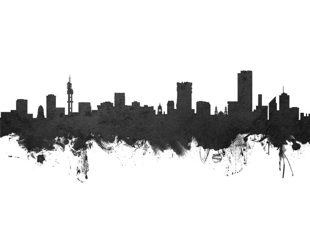 Pretoria South Africa Skyline Black & White