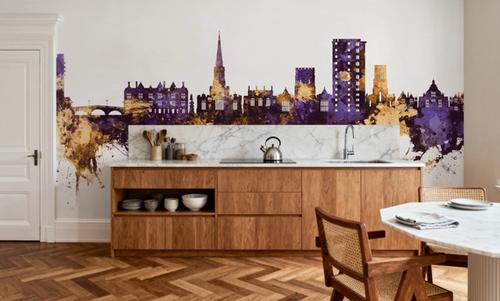 Bedford England Skyline Purple & Gold