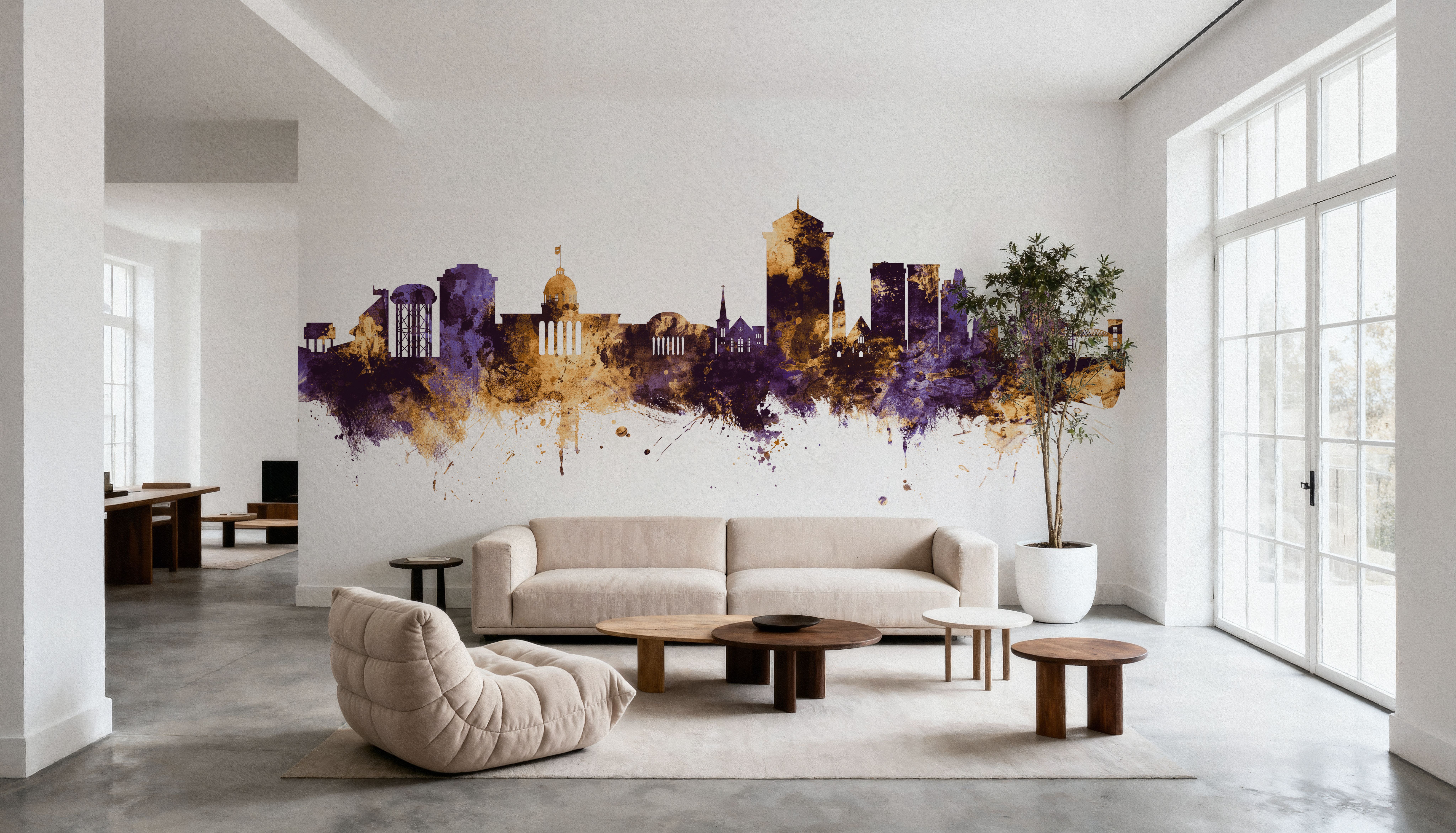 Montgomery Alabama Skyline Purple & Gold