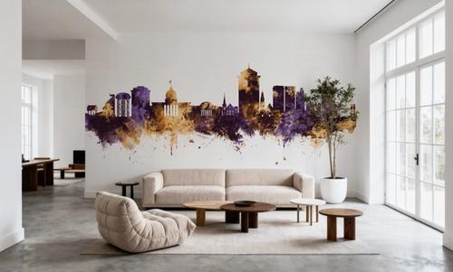 Montgomery Alabama Skyline Purple & Gold