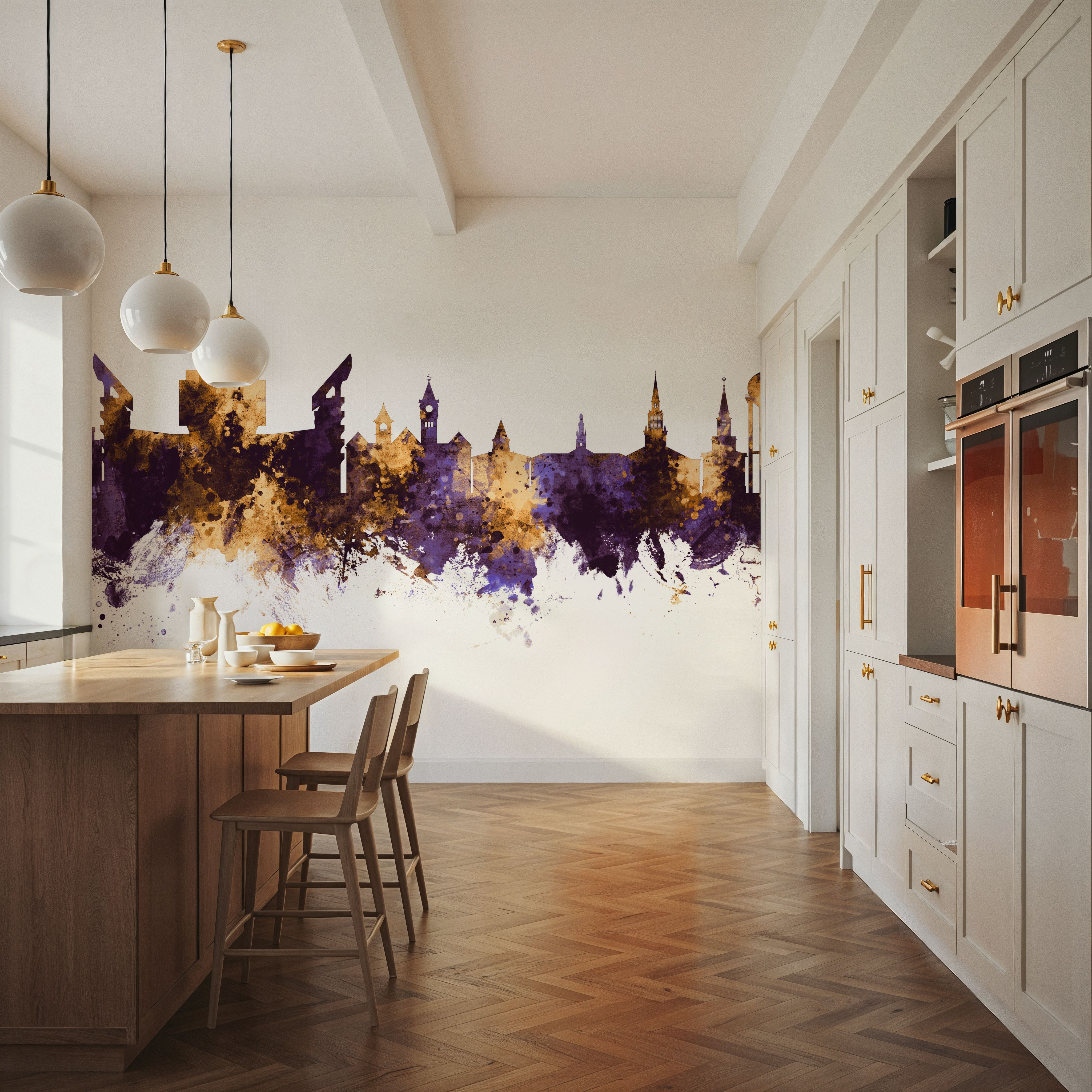 Auburn Alabama Skyline Purple & Gold