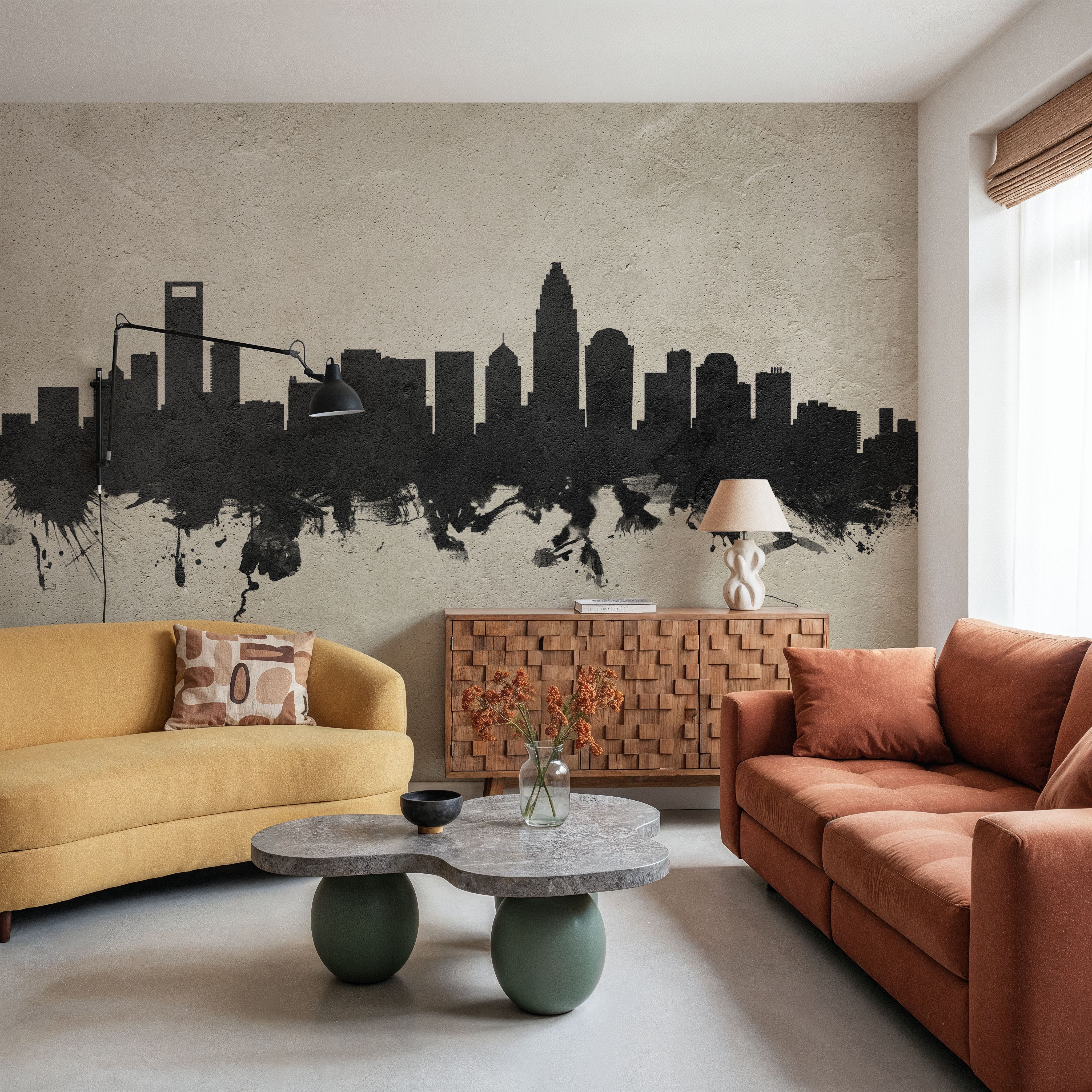 Charlotte North Carolina Skyline Concrete