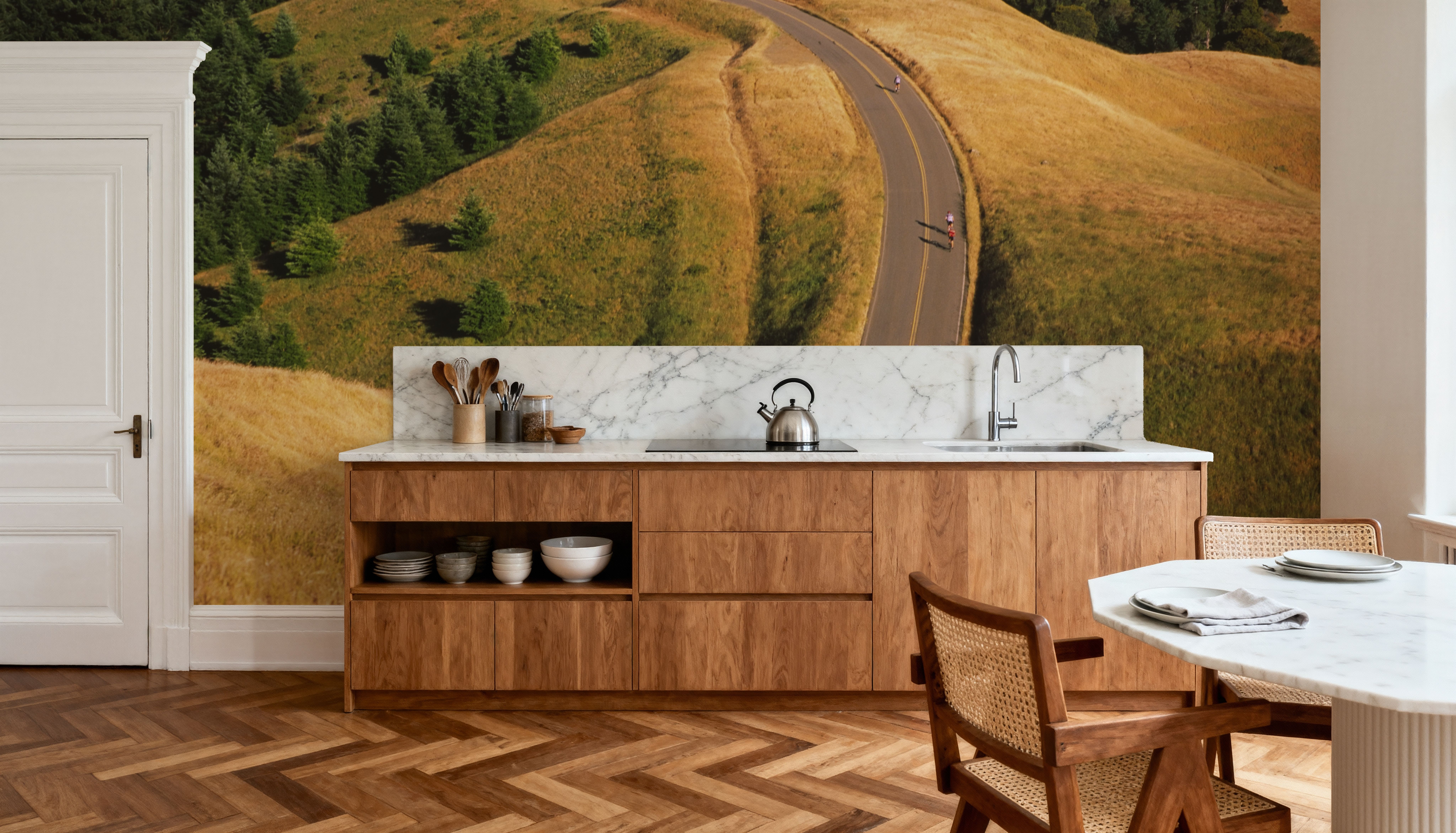 Cycling Through Golden Hills, Wallpaper