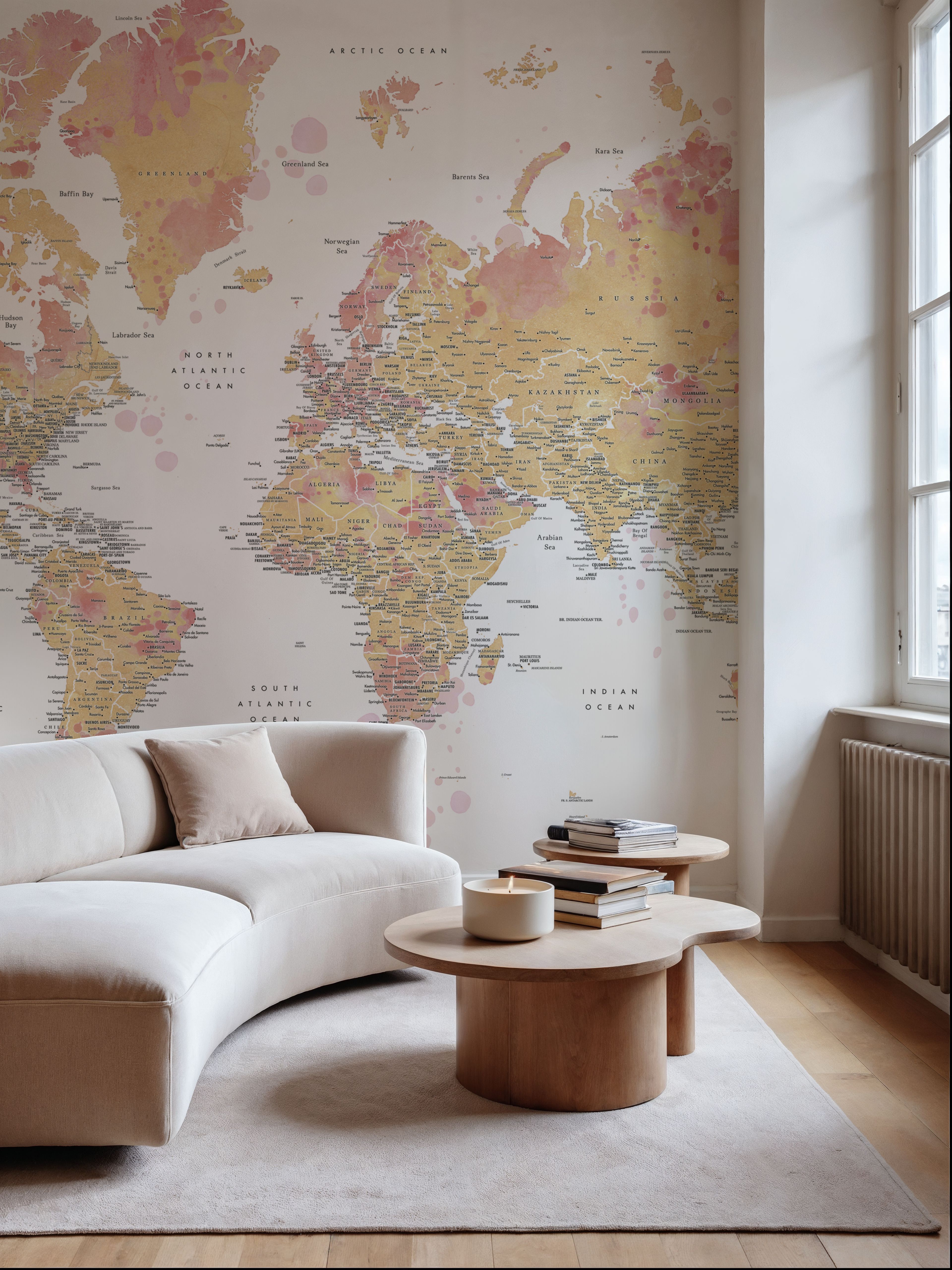 World Map Cities - Amanda