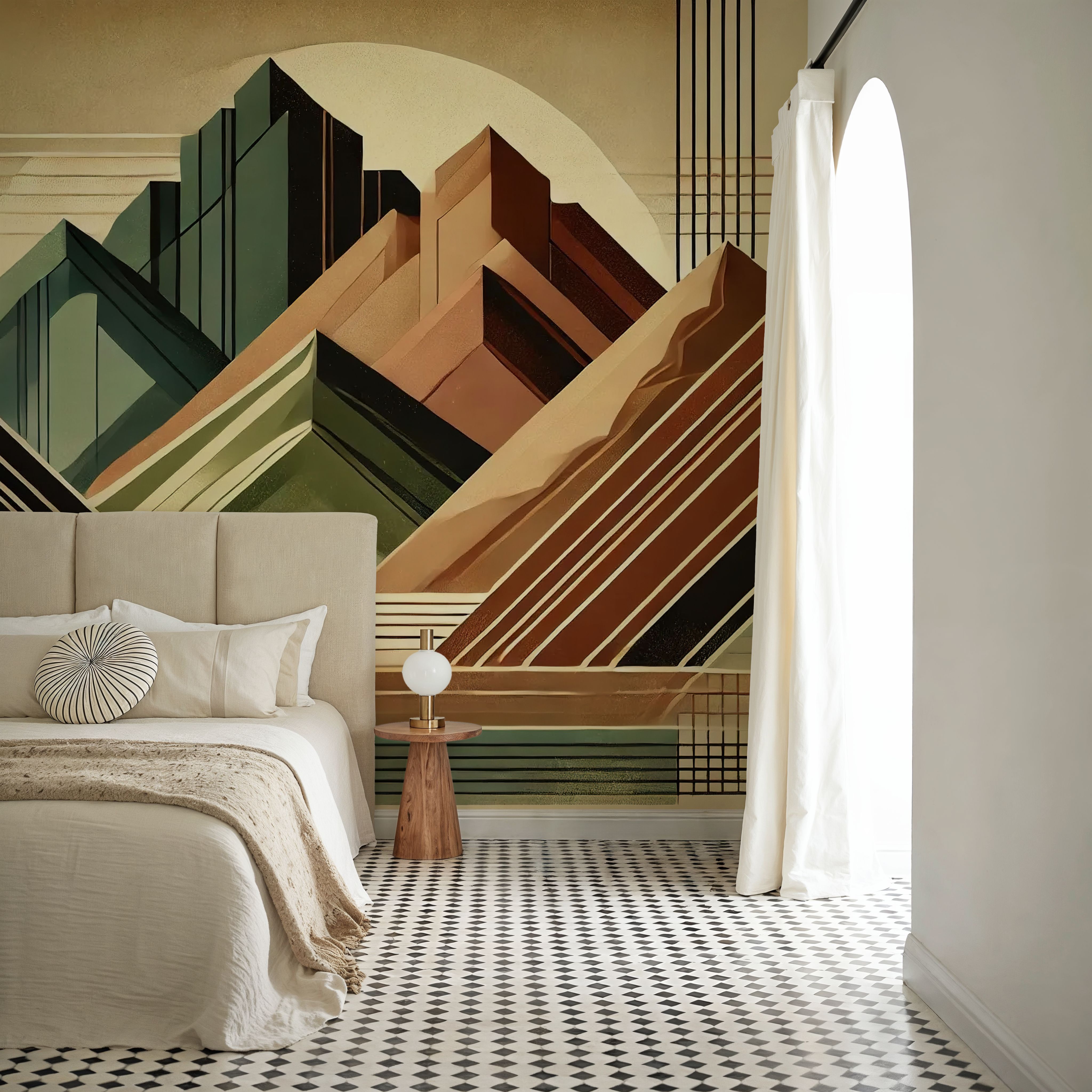 Elegant Art Deco Mountain Peaks
