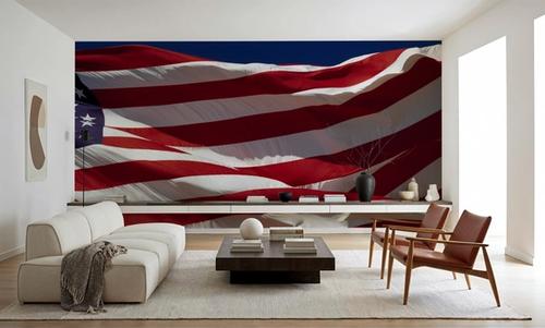 Close American Flag