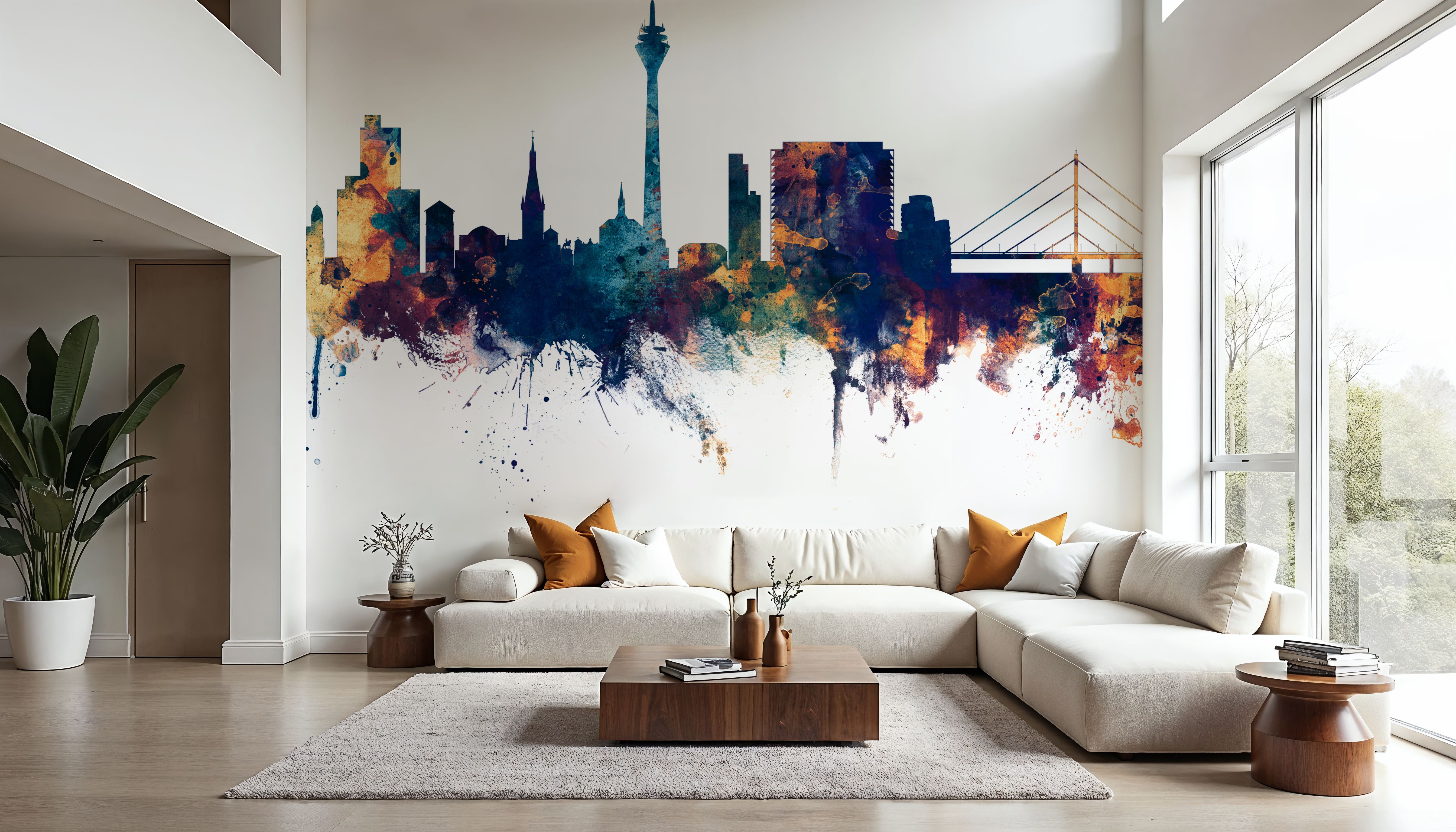 Düsseldorf Germany Skyline Blue & Bronze