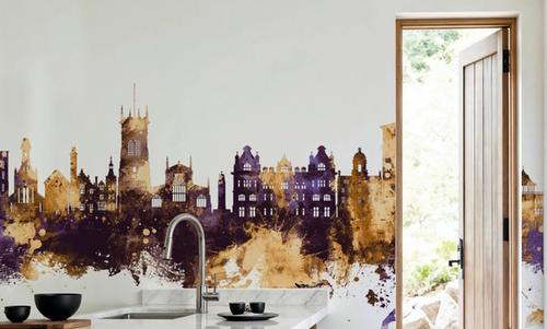 Wigan England Skyline Purple & Gold