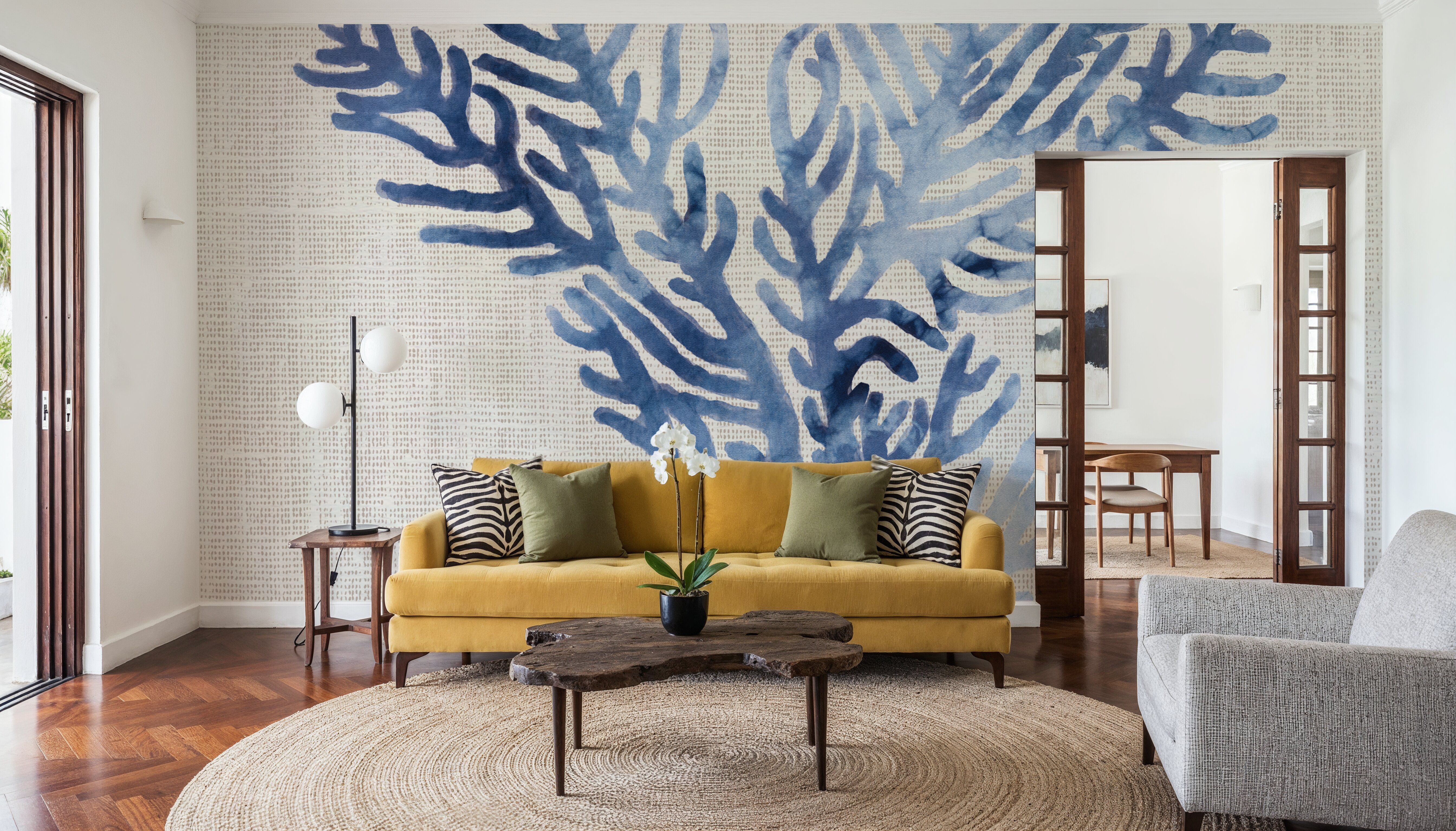 Shibori Coral I on Linen