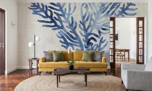 Shibori Coral I on Linen