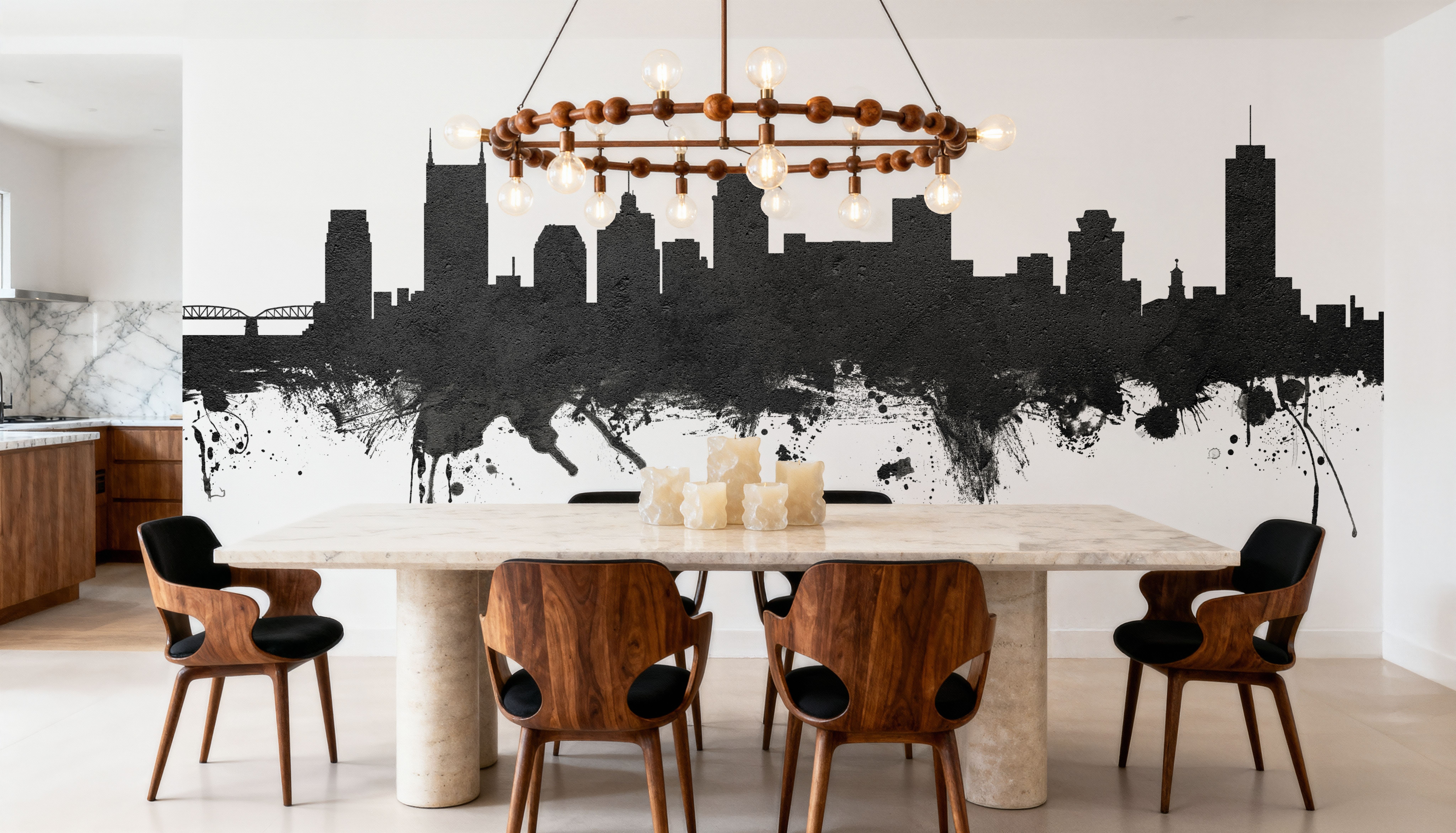 Nashville Tennessee Skyline Black & White