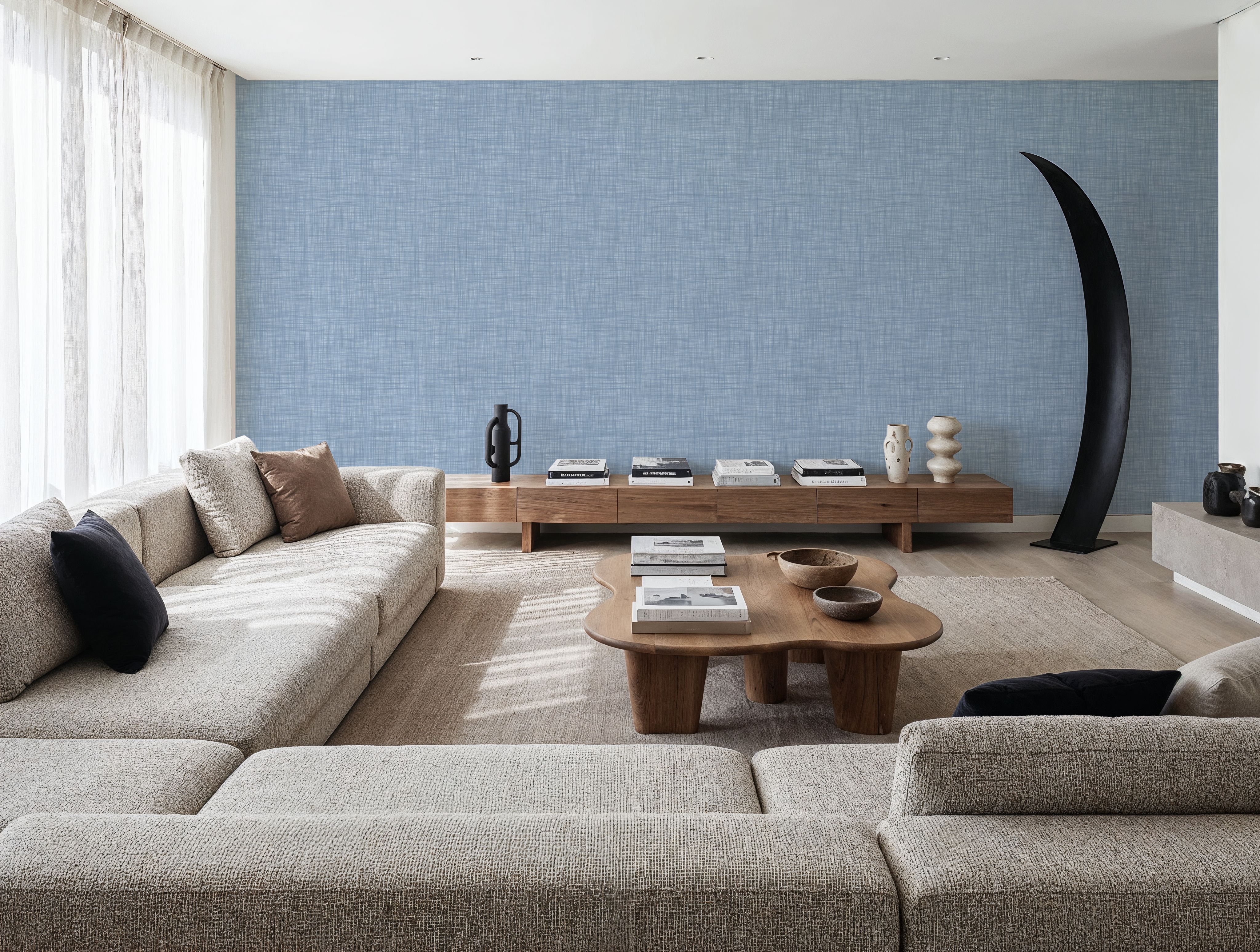 Mottled Linen Effect, Sky Blue