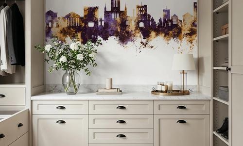 Bury St Edmunds England Skyline Purple & Gold