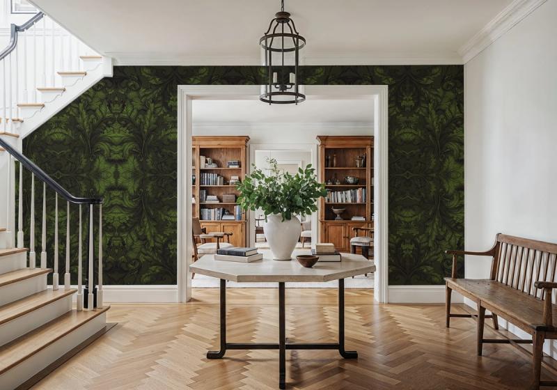 Royal Hall Green wallpaper mural 100% PVC-free and non-toxic