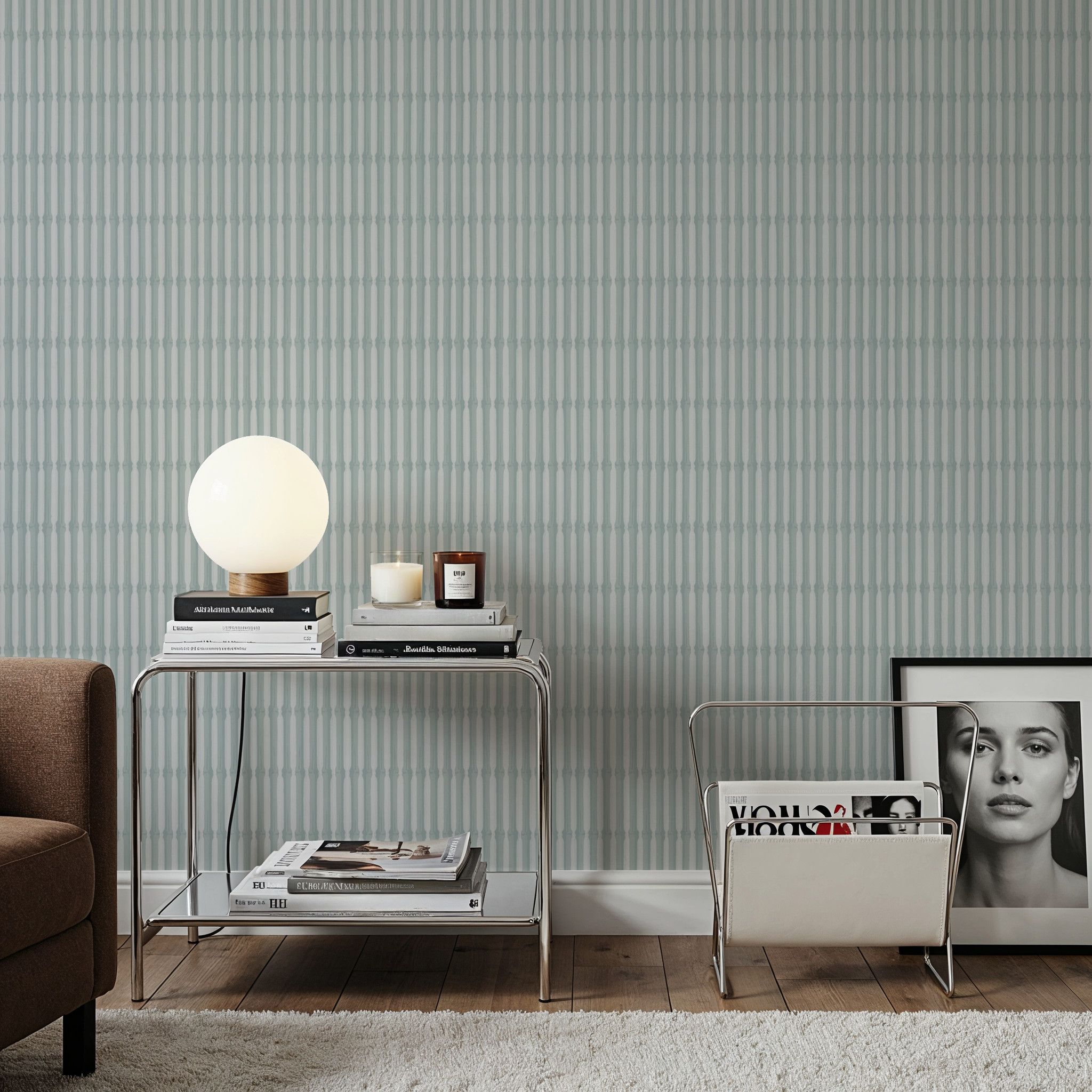 Bamboo Stripes, Duck Egg, Tapetai