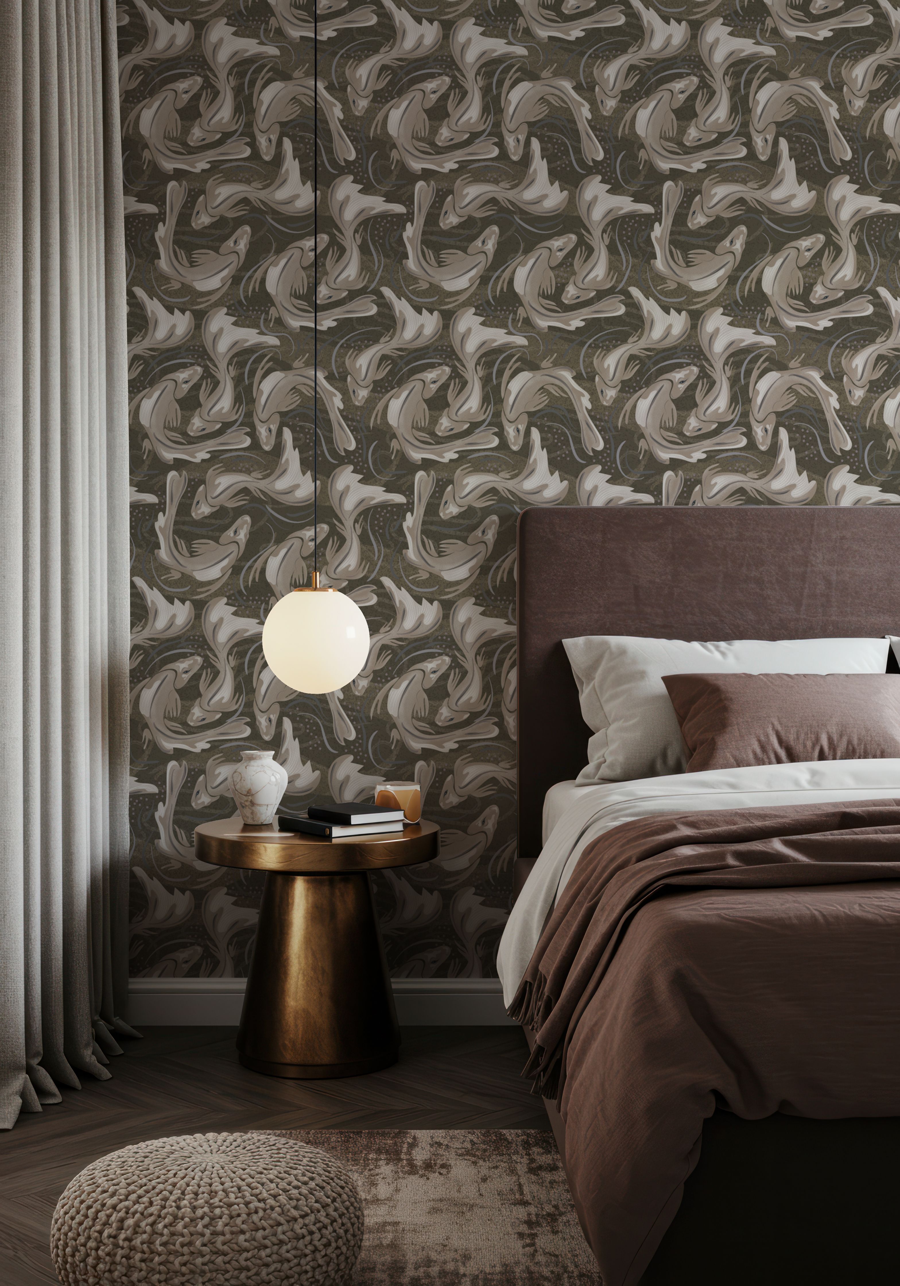 Koi Fish, Sand, Wallpaper